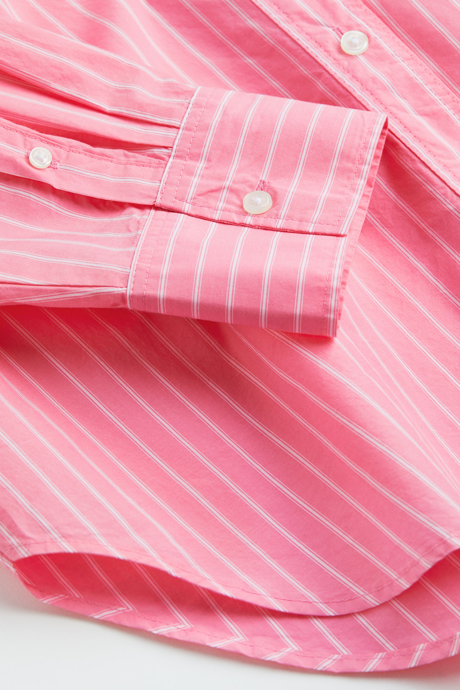 Cotton Poplin Shirt - Pink/Stripe/White/Orange/Blue - 2