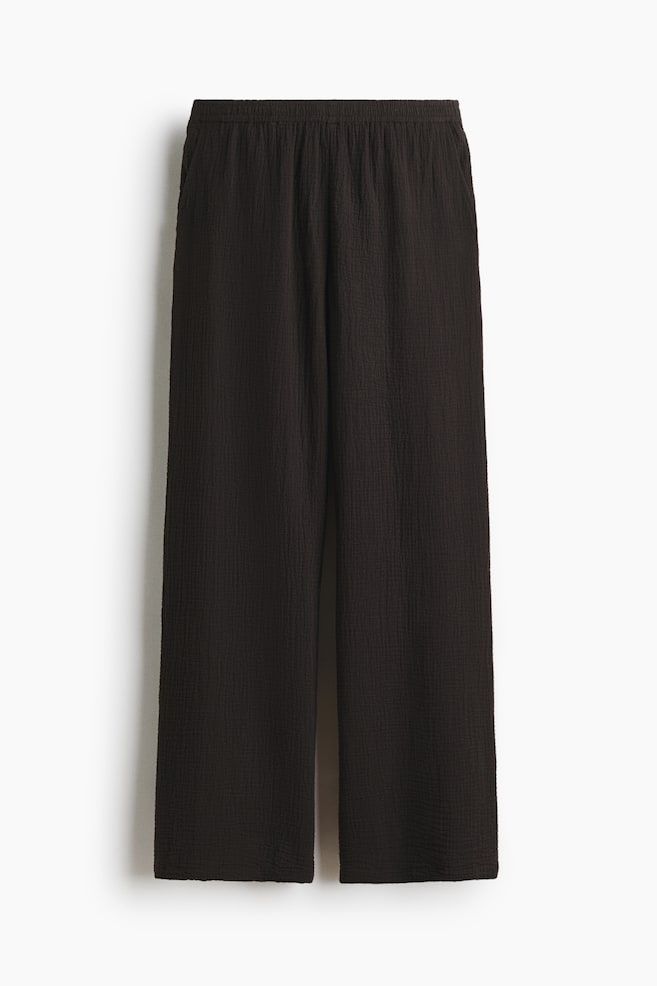 Gerade Musselinhose - Softschwarz/Dunkelbraun/Gestreift/Rostrot/Dunkles Khakigrün - 1