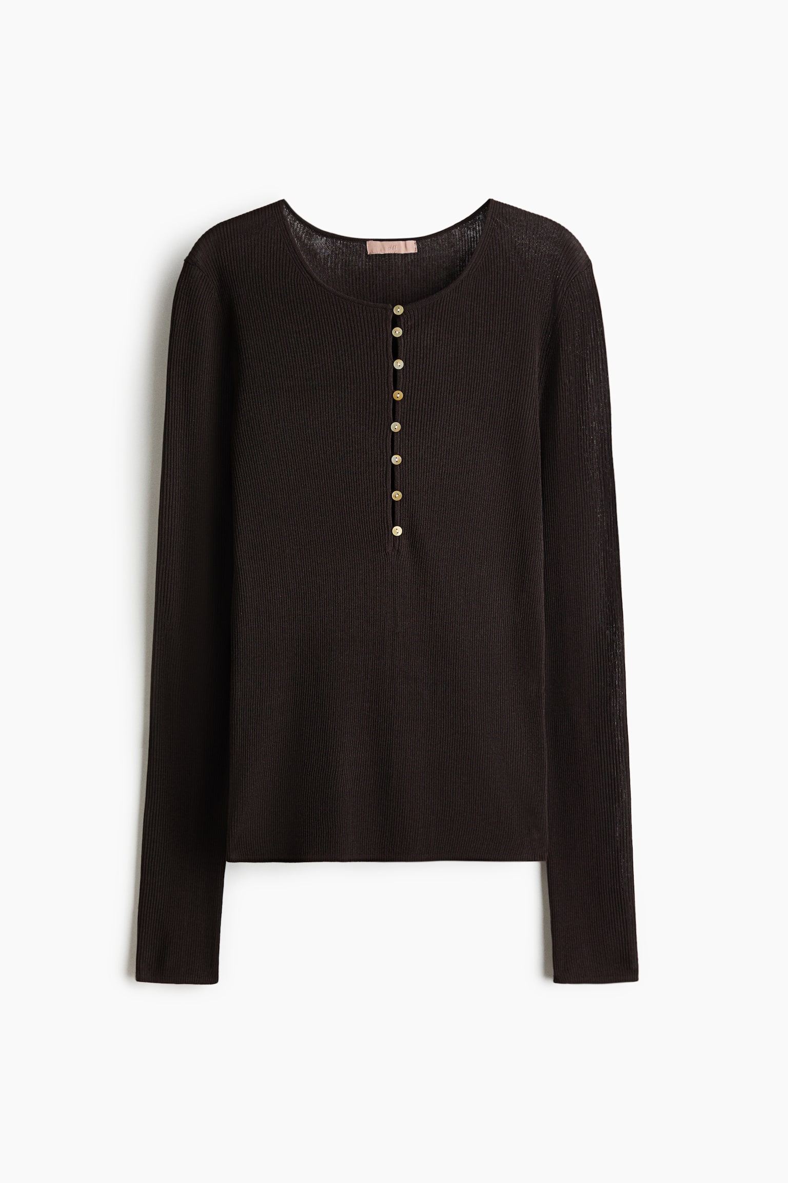 Top Henley acanalado - Café oscuro - 2