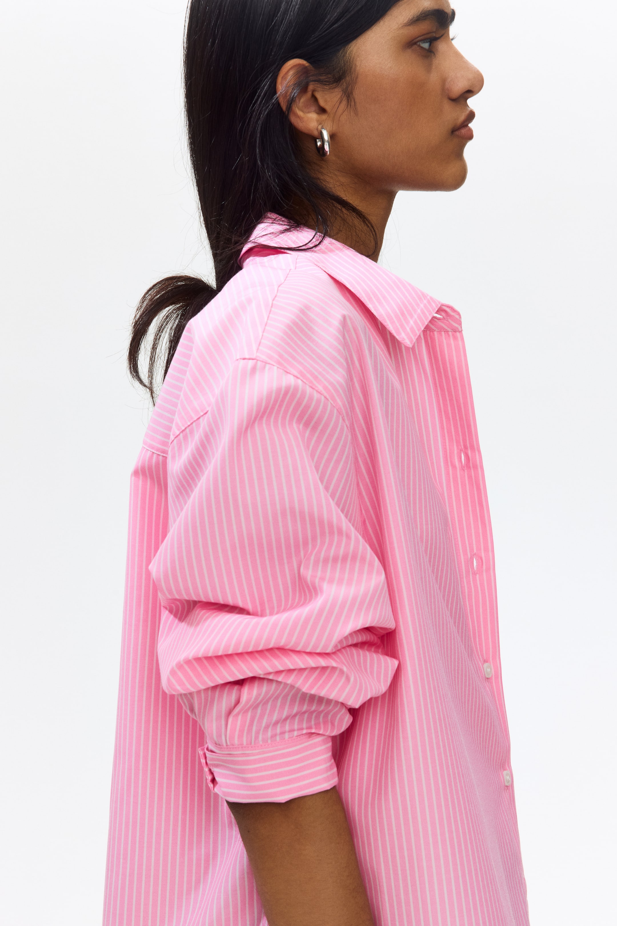 View larger image: Shirt - Bright pink/Striped - Ladies | H&M IN 1