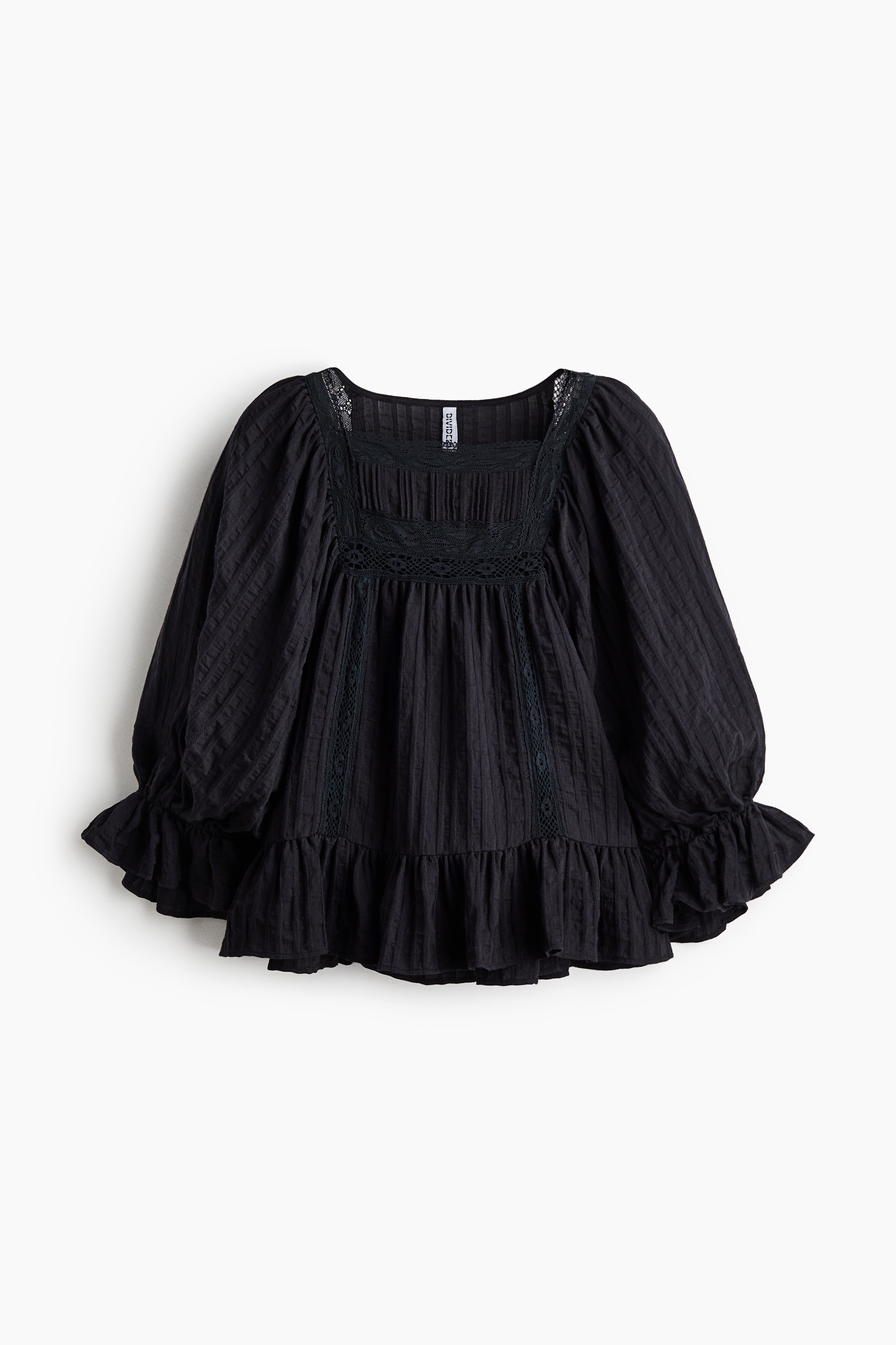 Blouse à manches bouffantes - Noir/Blanc