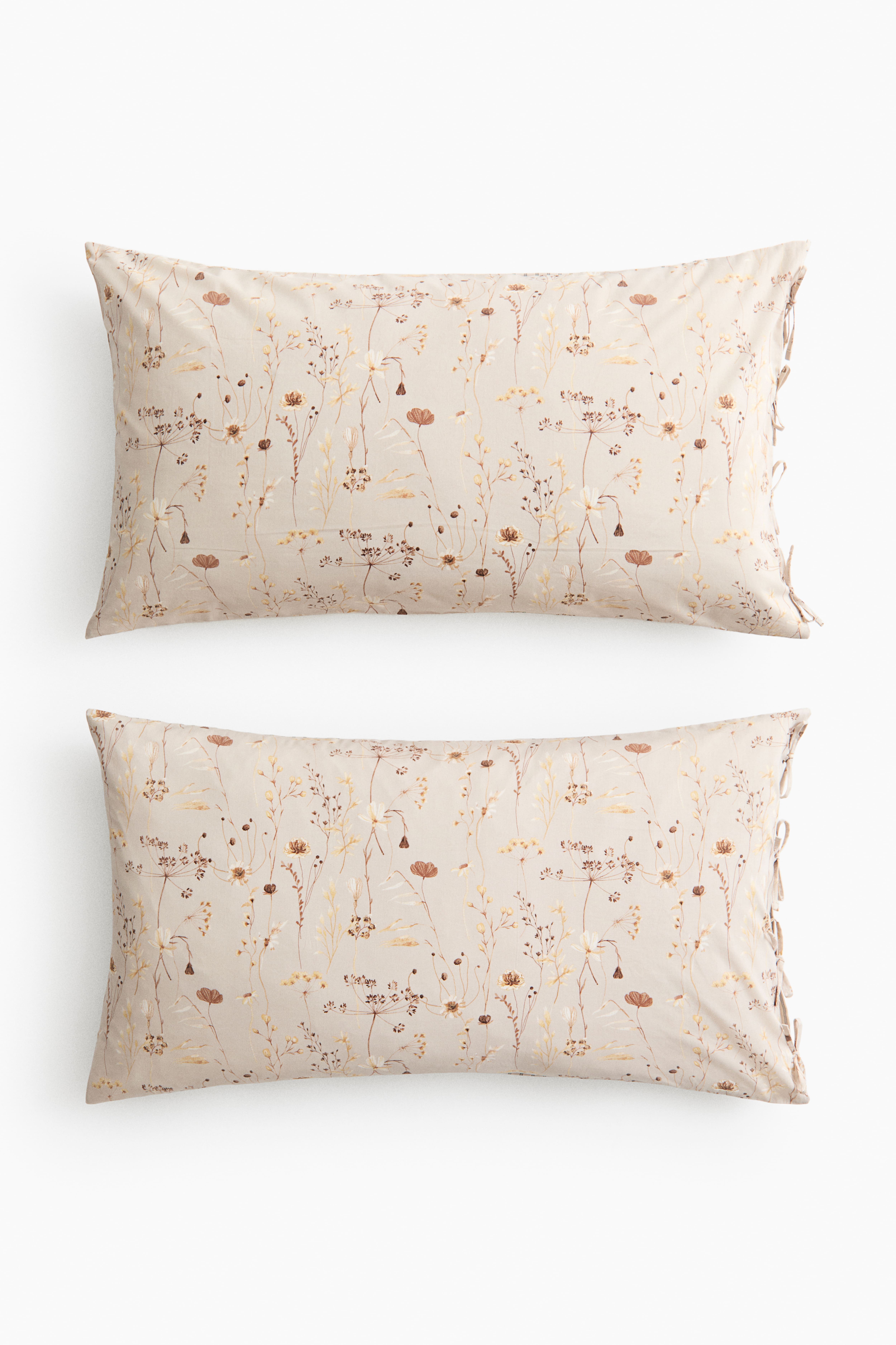 Lot de 2 taies d'oreiller fleuries