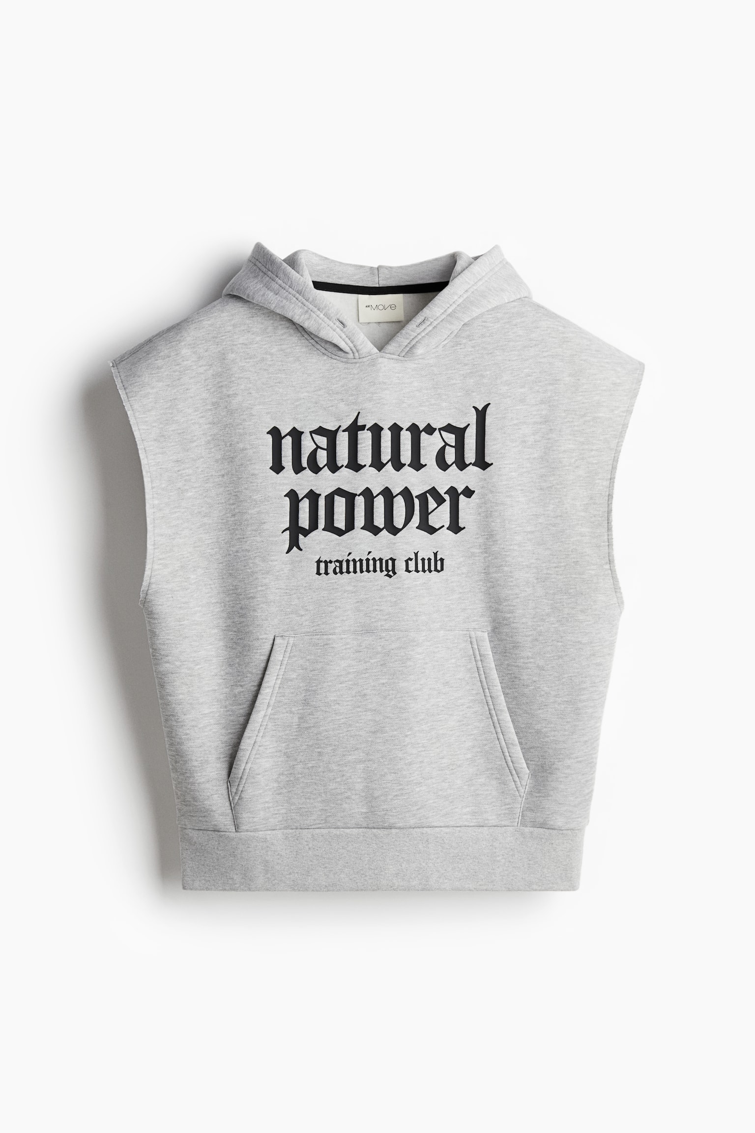 Loose Fit Sleeveless sports hoodie - Grey marl/Natural power/Black/Black/Training Team - 2