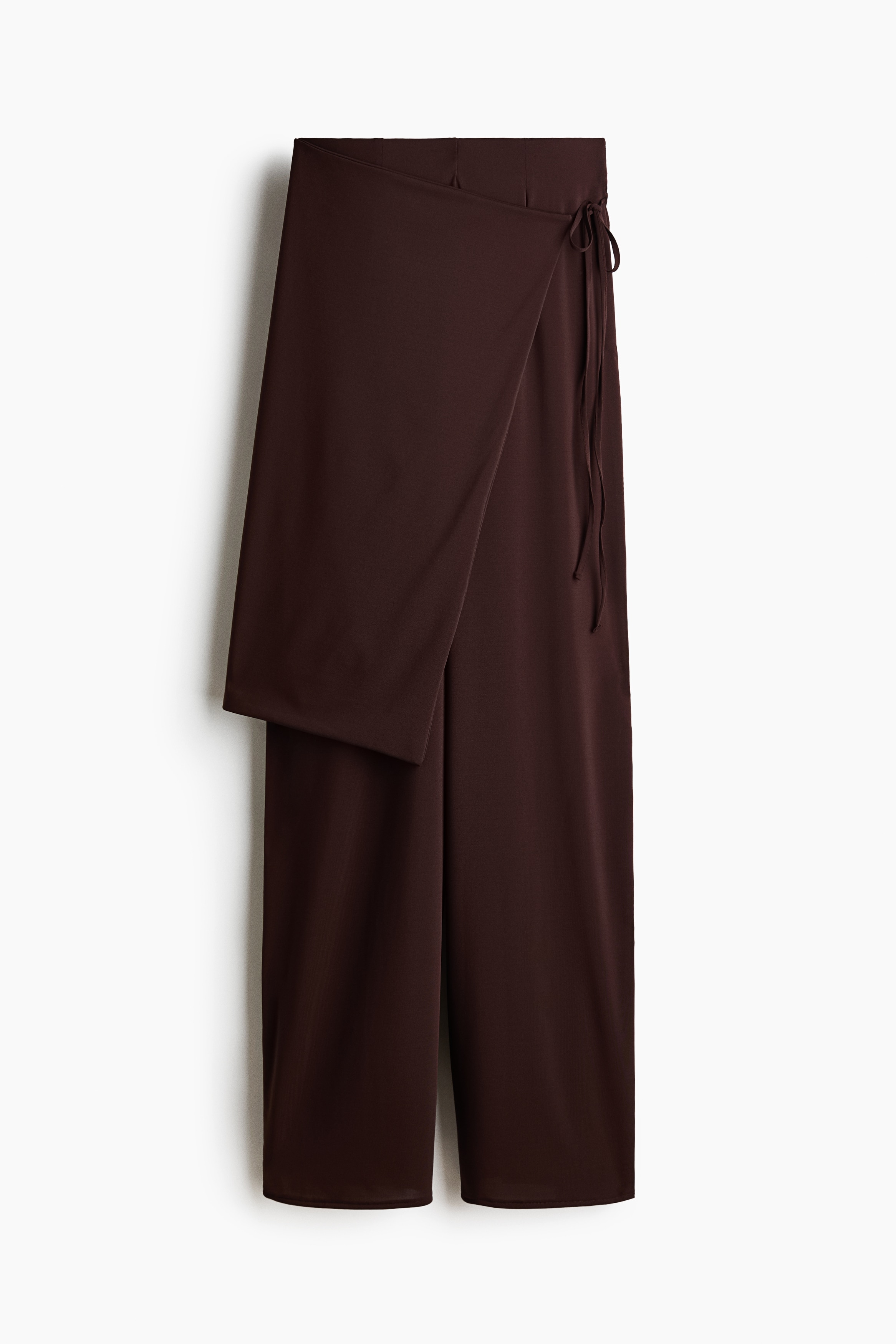 Pantaloni con gonna sovrapposta - Marrone scuro