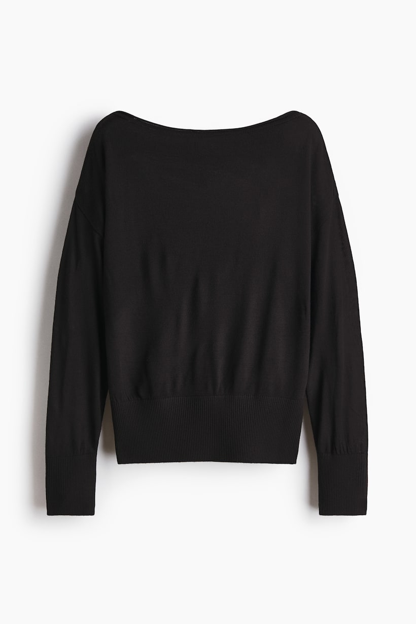 Haut Femme Manches Longues Col Bateau - Coupe Ample, Tissu Doux, Basique Décontracté - Tunique Pull Léger