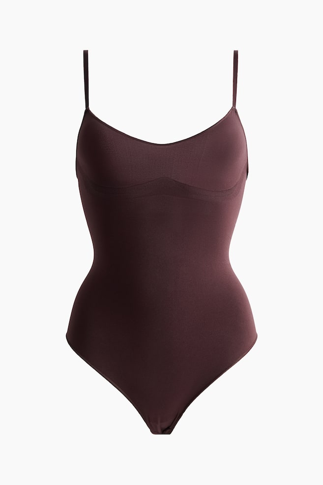 Seamless Light Shape Thong body - Dark brown/Black - 1