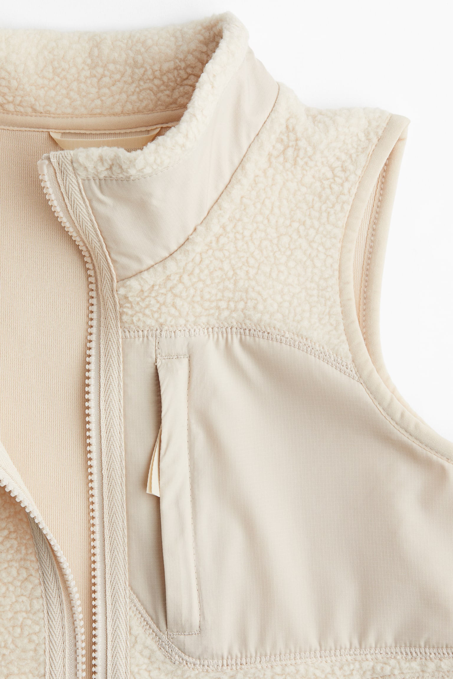 Teddy sports gilet - Light beige/Black - 3