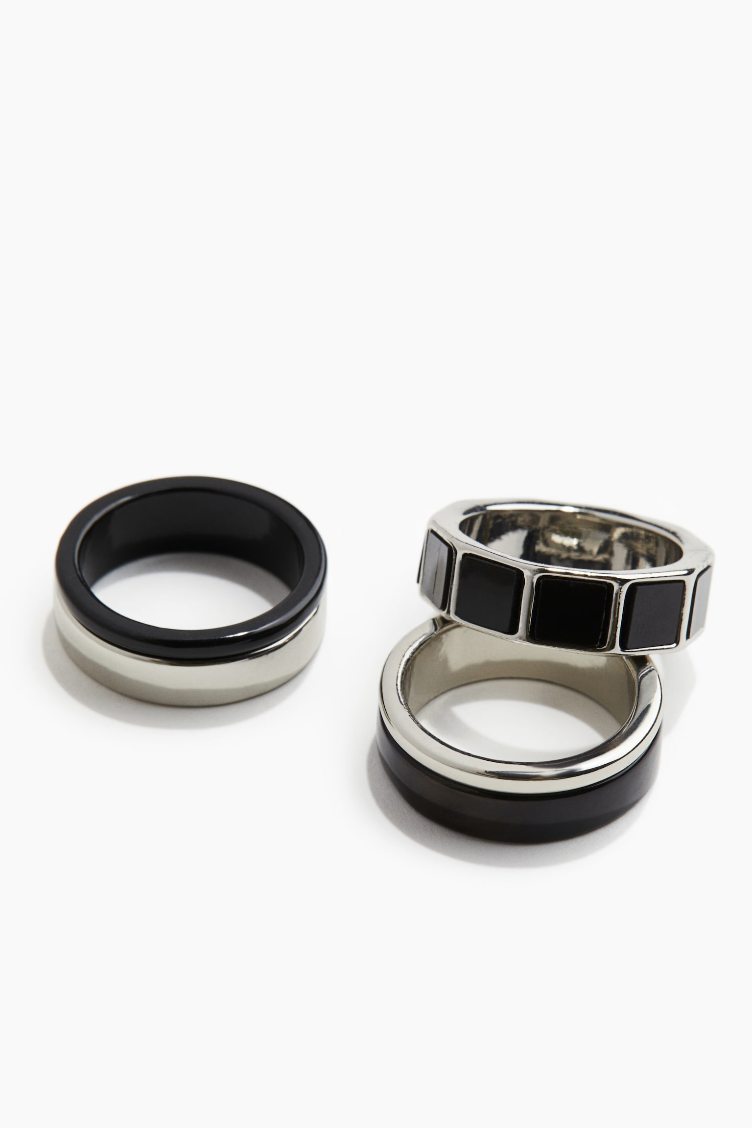 3-pack rings - Silver-coloured/Black - 2