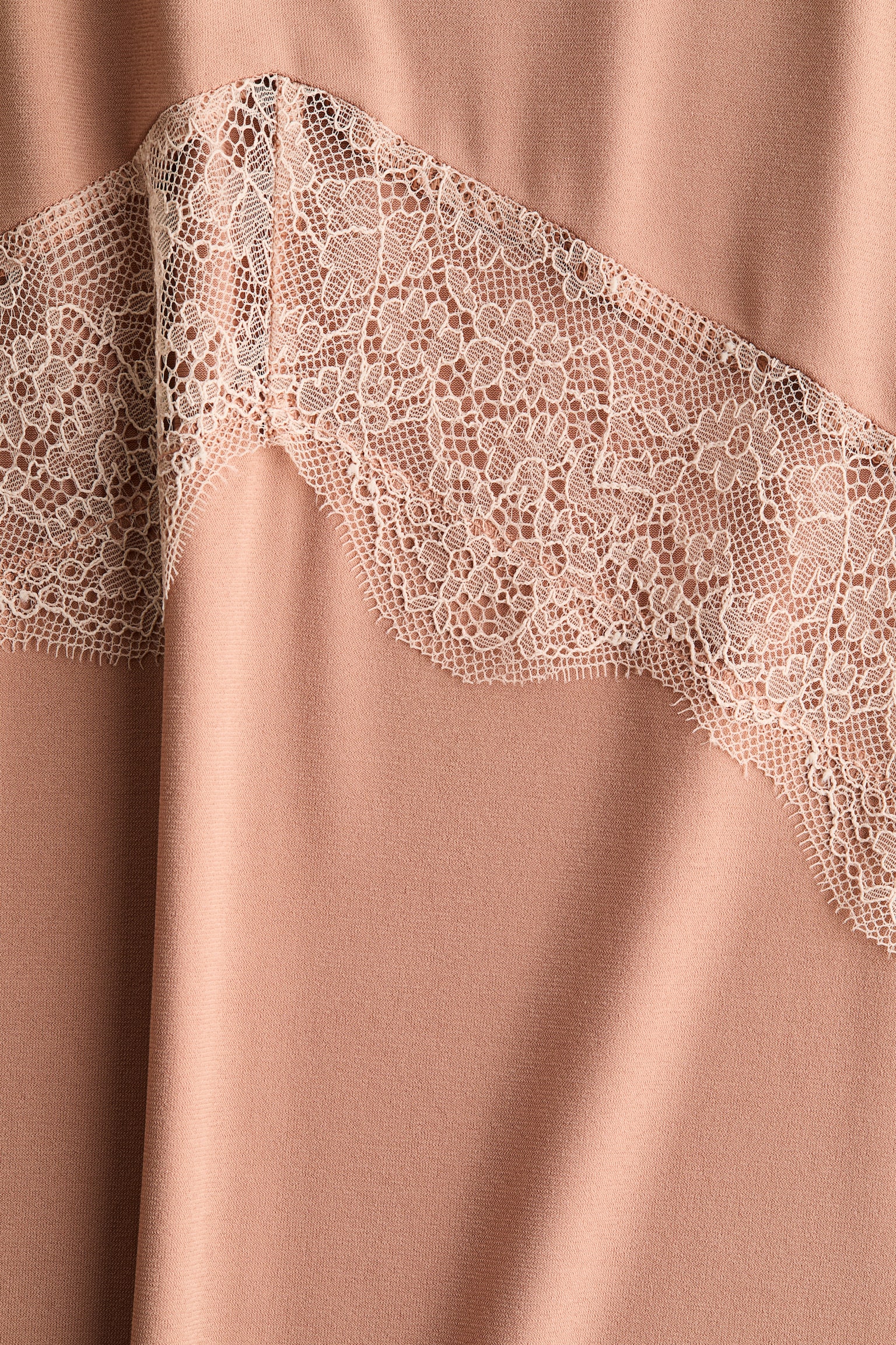 Lace-trimmed dress - Beige - 2