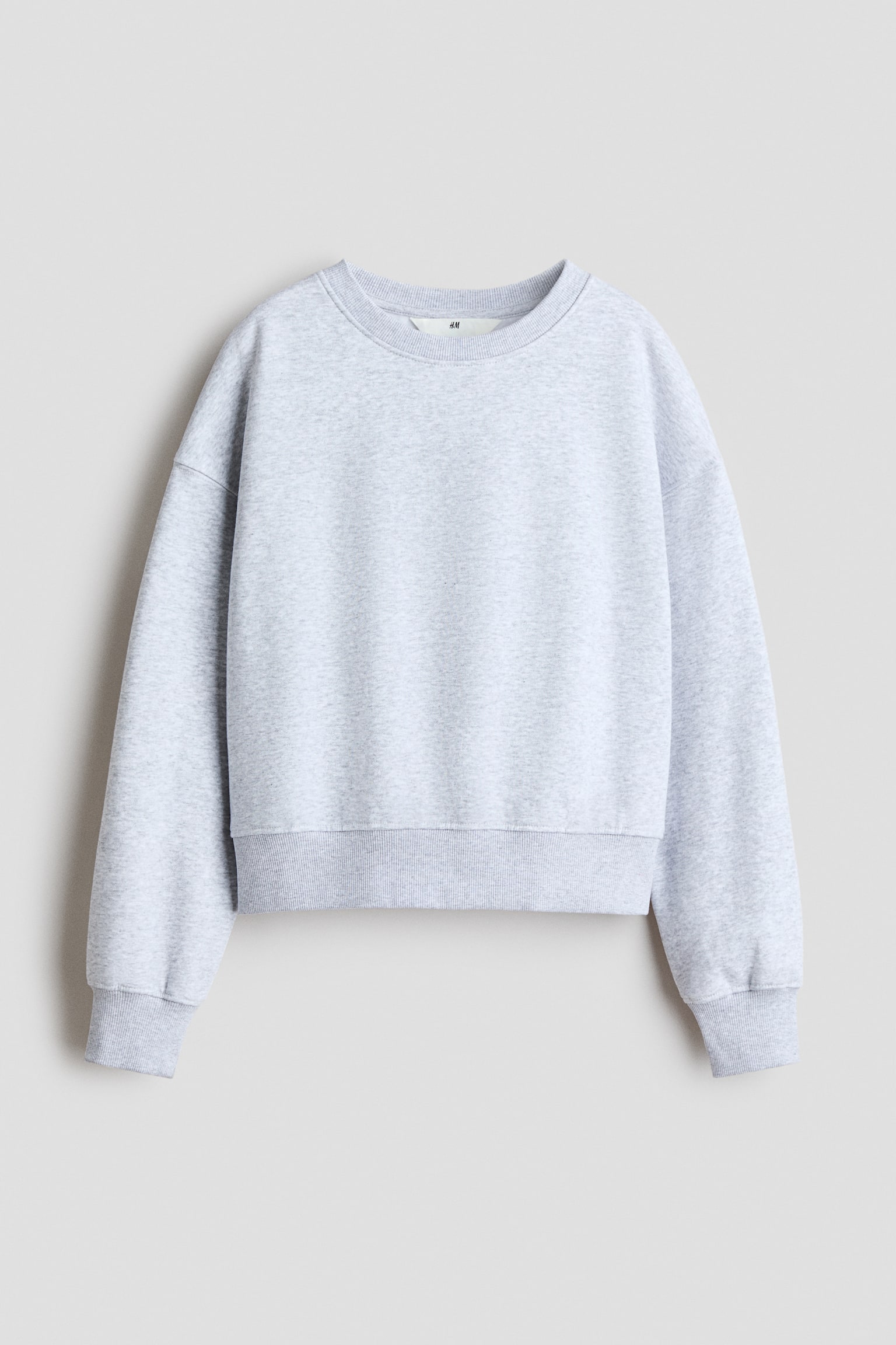 Brushed-Inside Sweatshirt - Light gray melange/Dusty pink/Light beige melange