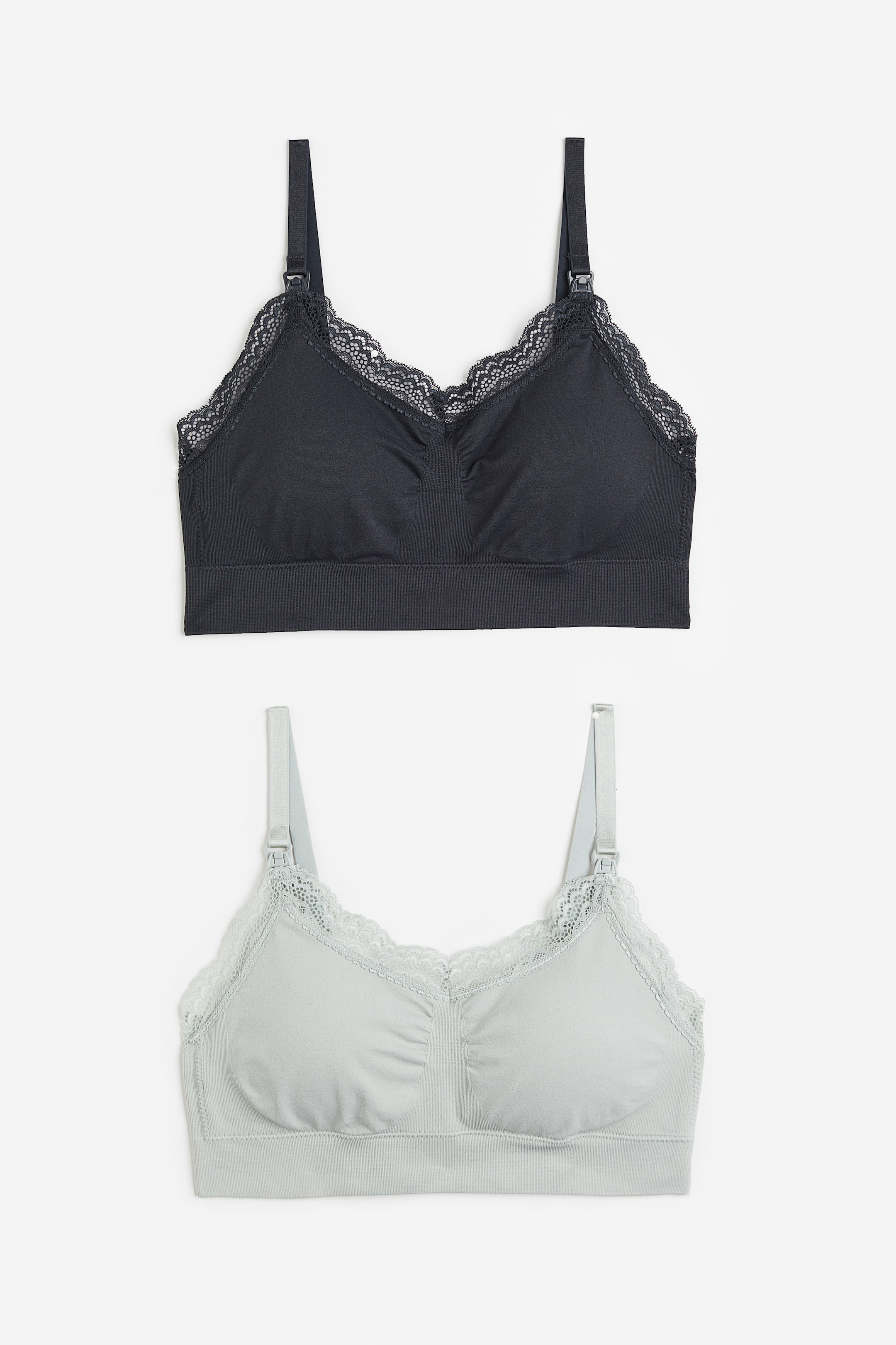 MAMA 2pack Padded Nursing Bras Black/light turquoise Ladies H&M CA