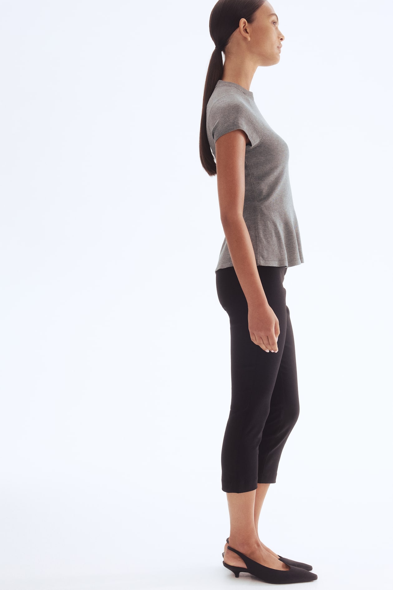 Fine-Knit Peplum Top - image 2