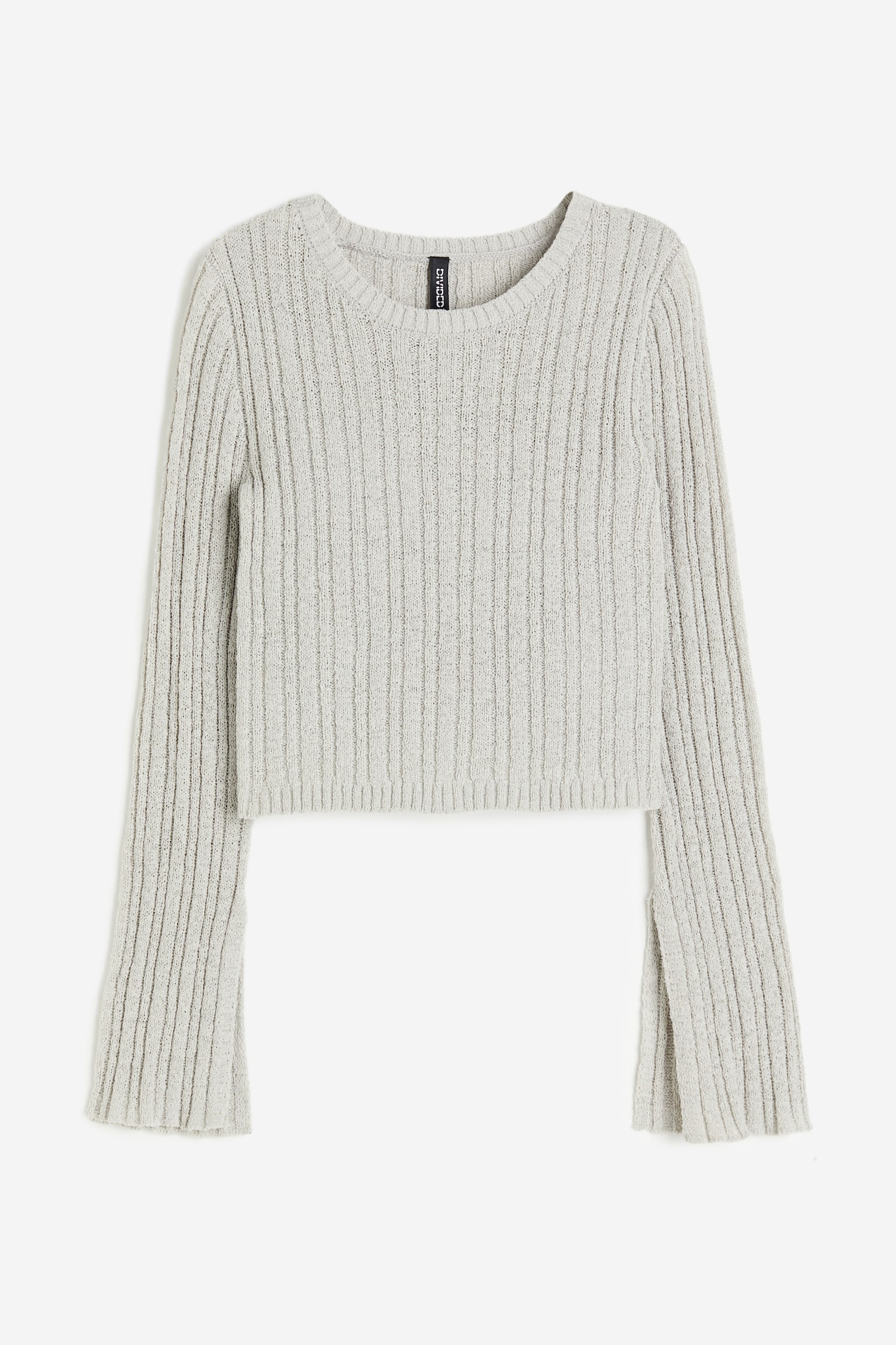 Rib-knit jumper - Light grey/Light purple - 1