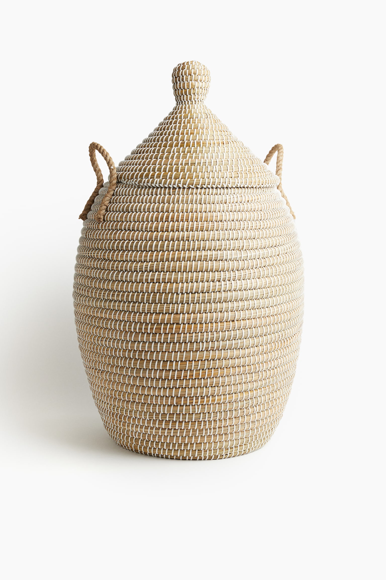 Large lidded storage basket - Light beige/Beige/Black - 1