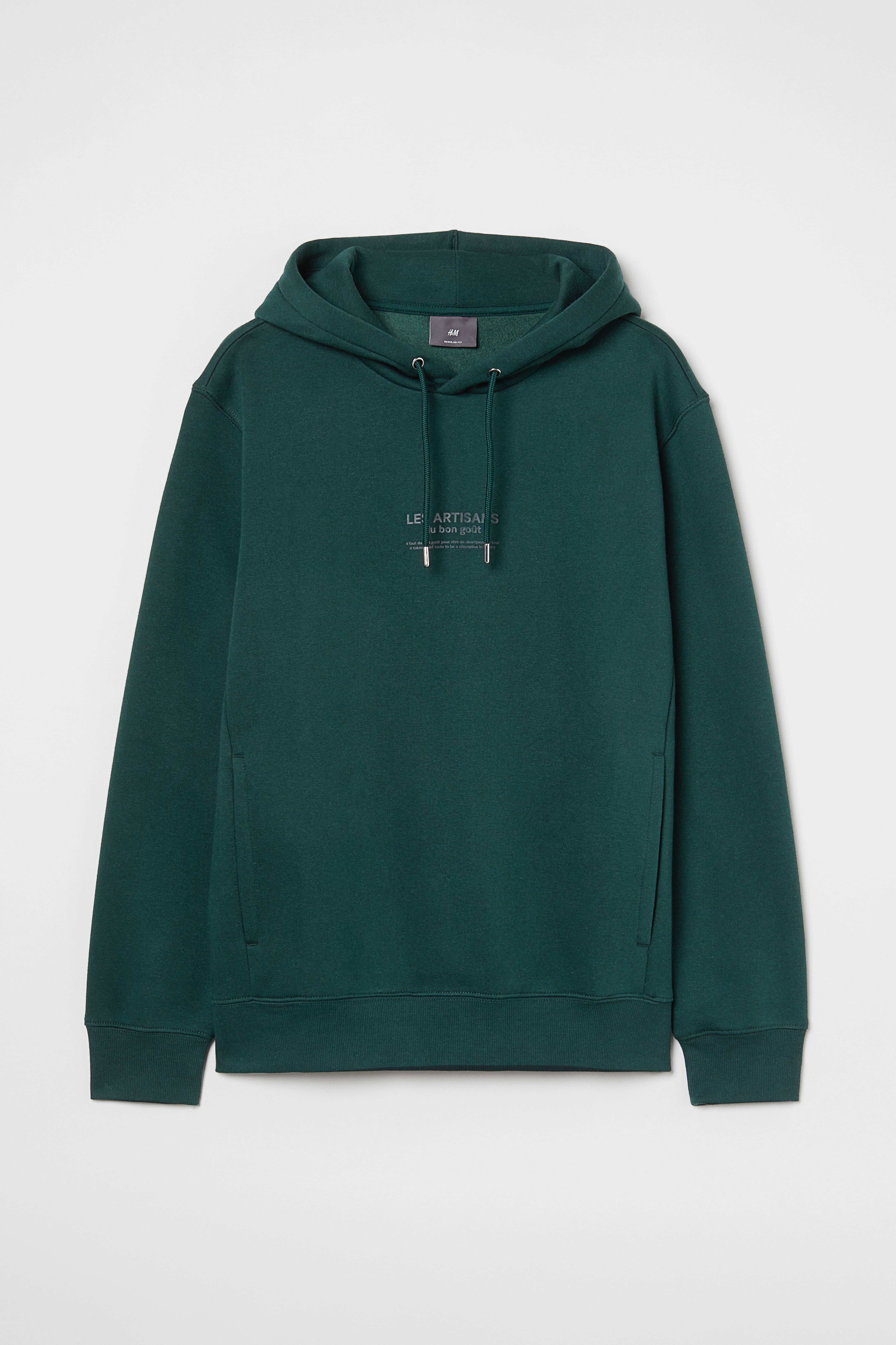 H&m olive green hoodie hotsell