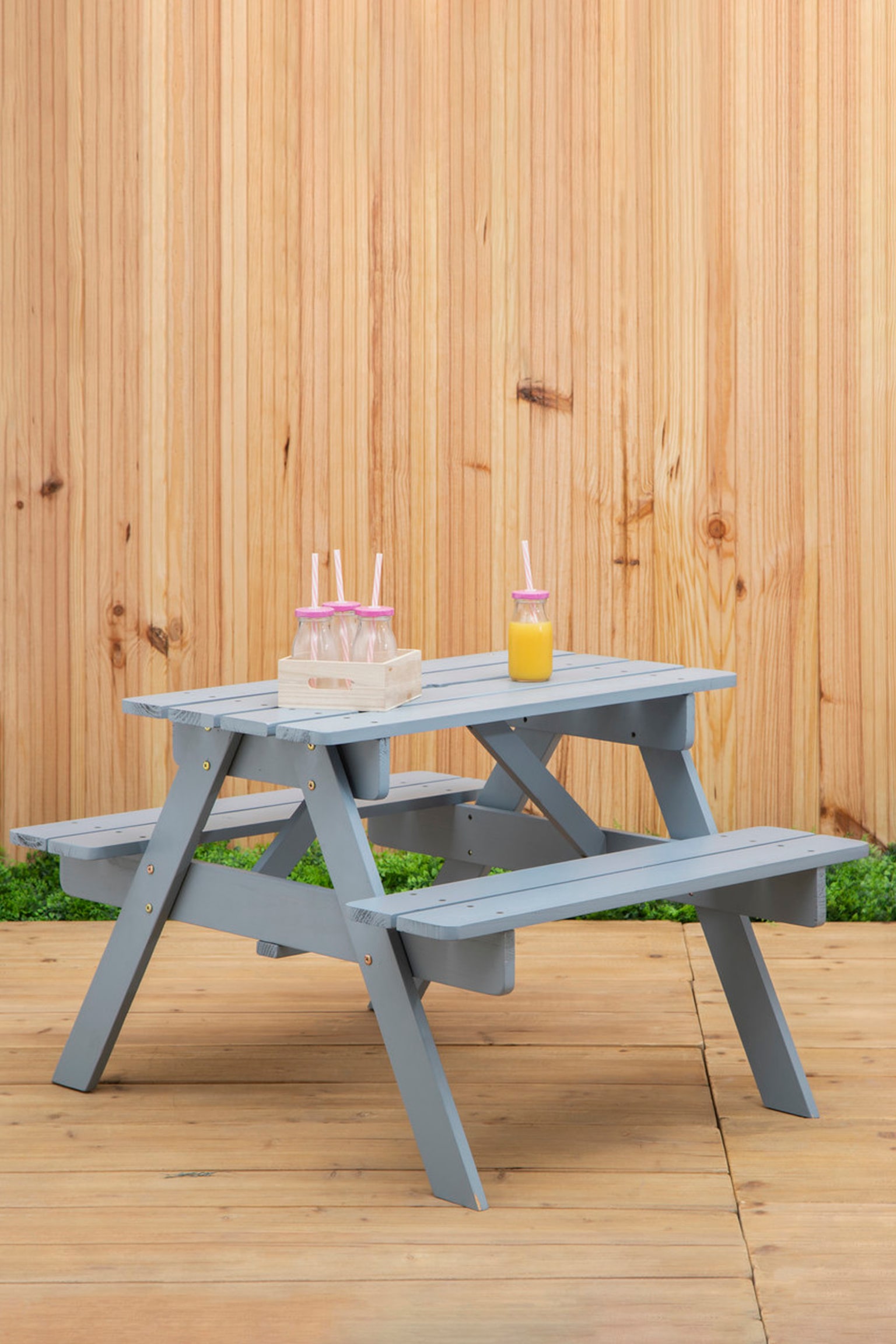 Brighton Kids Picnic Bench - Grey/Pink - 4