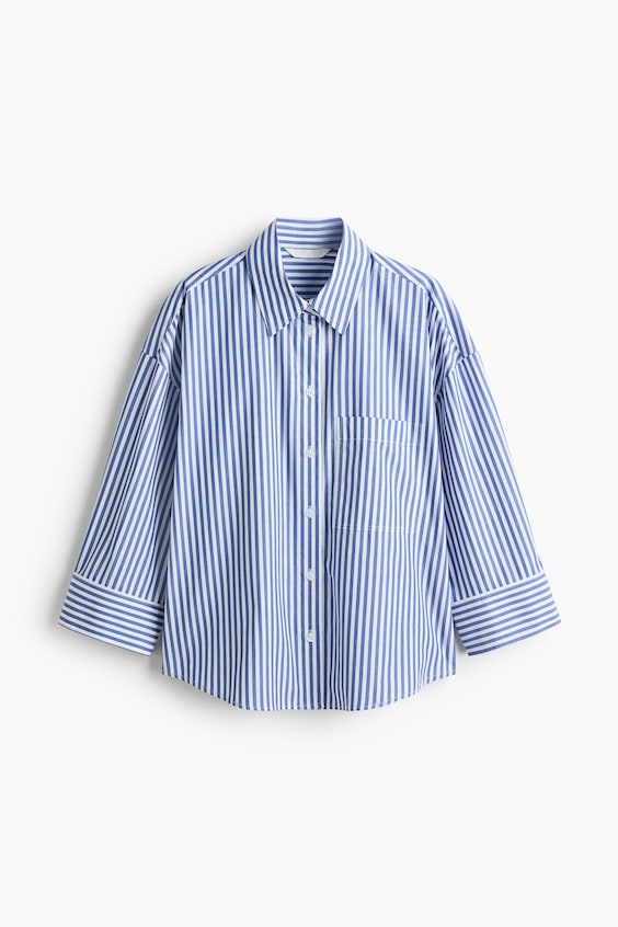 Женские рубашки H&M Short Poplin Shirt