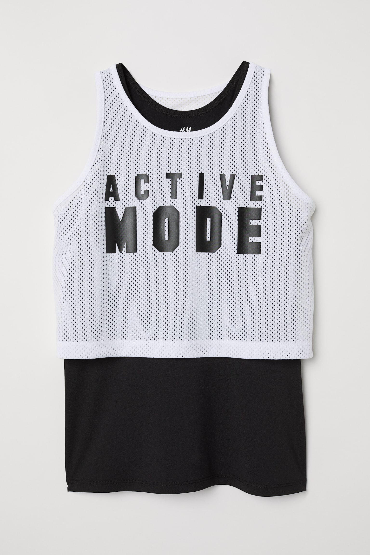 Double-layer Sports Tank Top - Black/white - 1