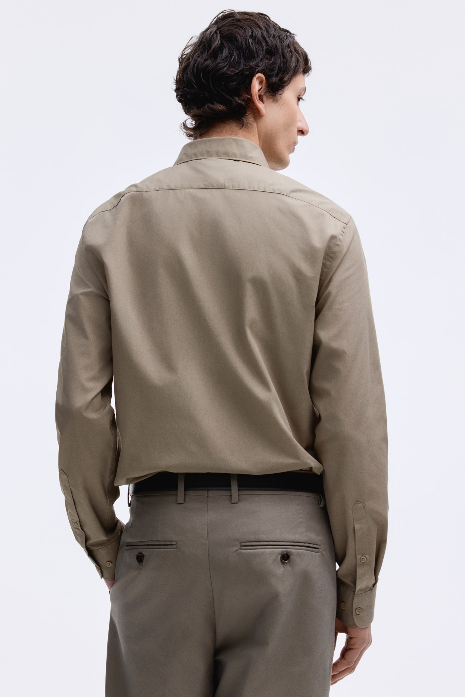 Slim Fit Easy-iron shirt - Khaki green/Light pink/Striped/Light blue/Striped/White/Black/Light blue/Light blue/Striped - 5