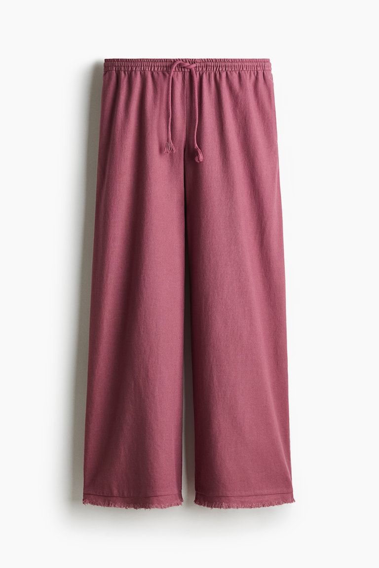 Pantalone od mešavine lana s učkurom