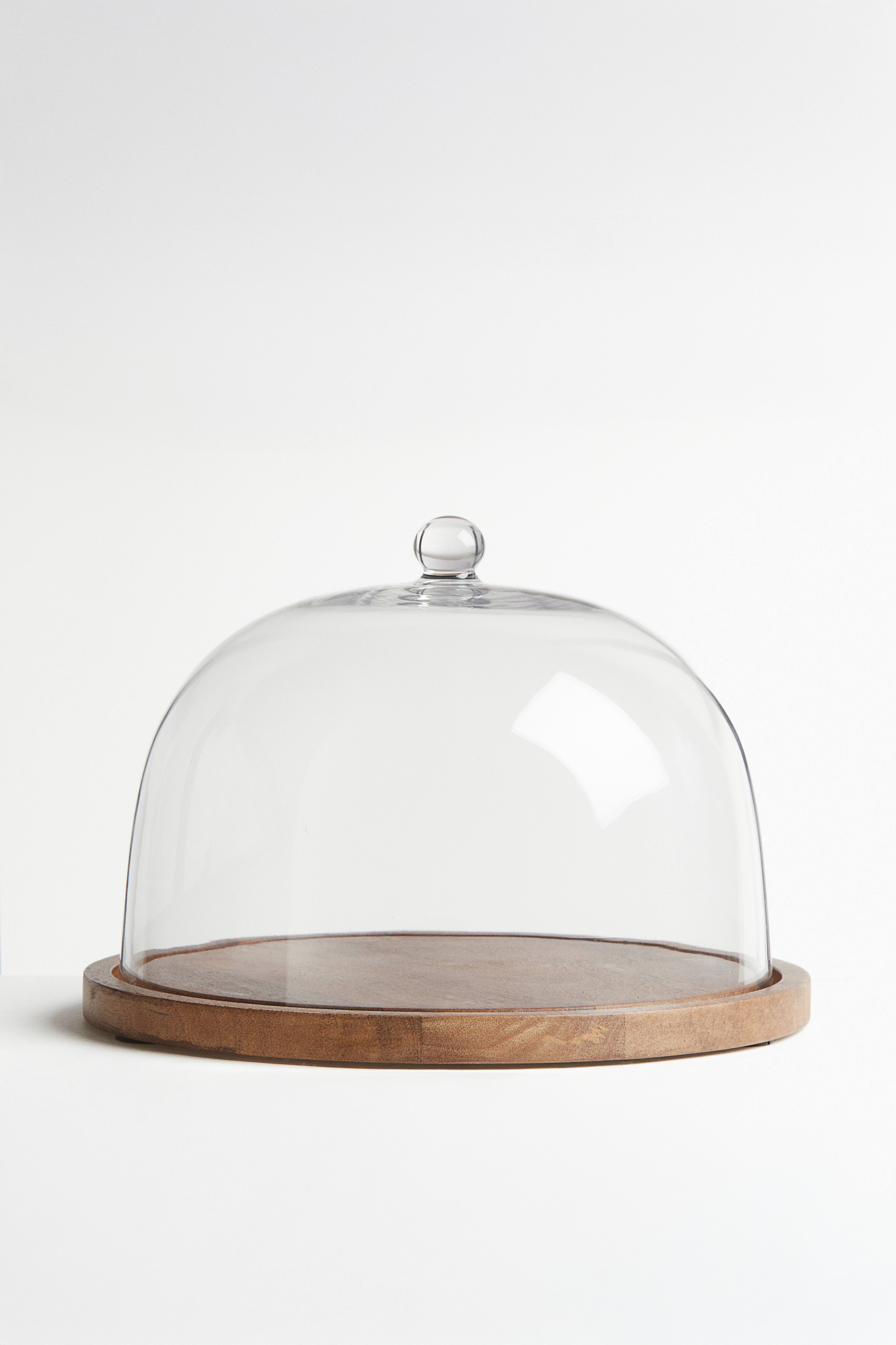 Campana Di Vetro Cloche Per Decorazione – 12x15cm, Con Base In Legno, Vetrina Per Fiori, Piante E Candele