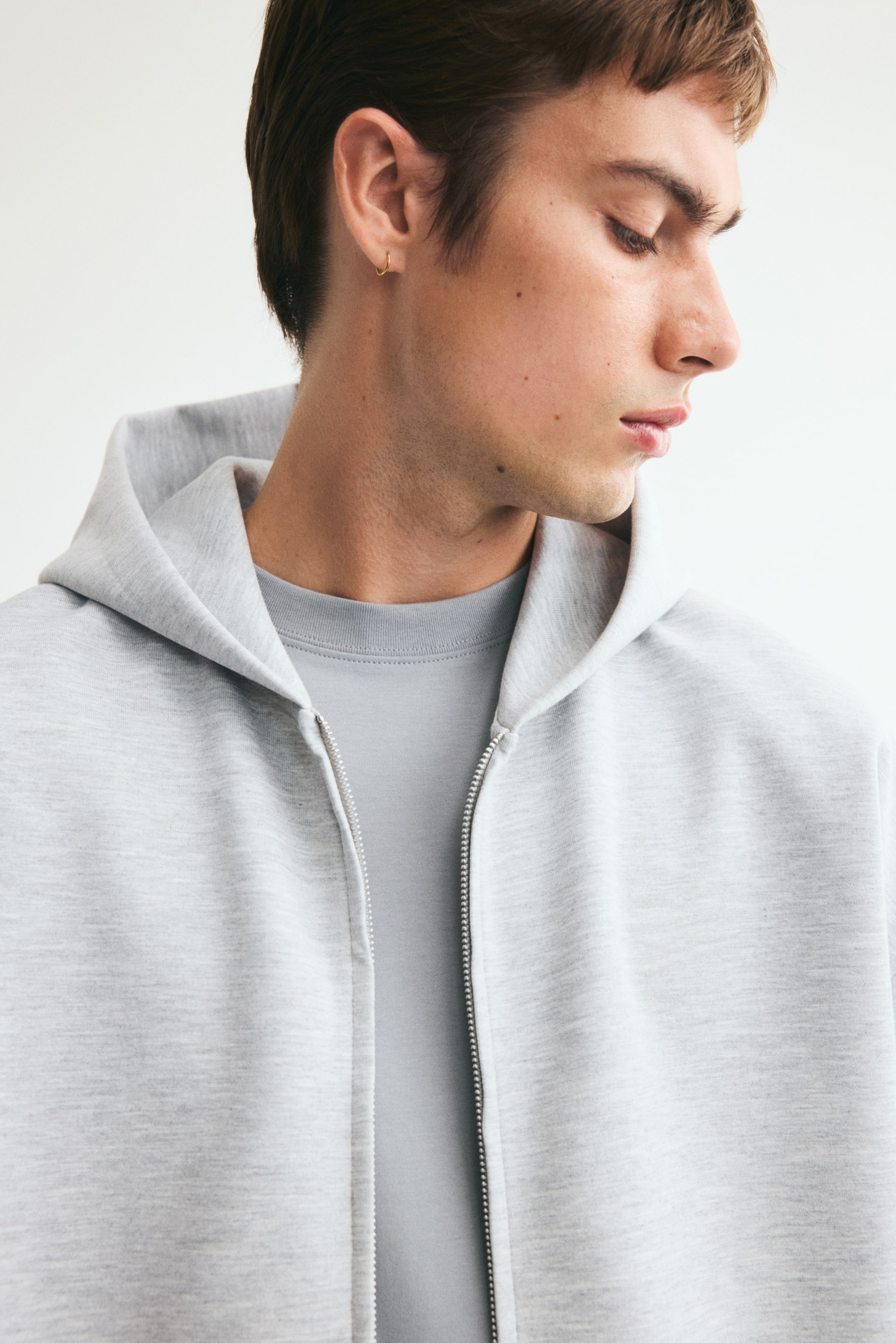 Oversized Interlock Hooded Jacket