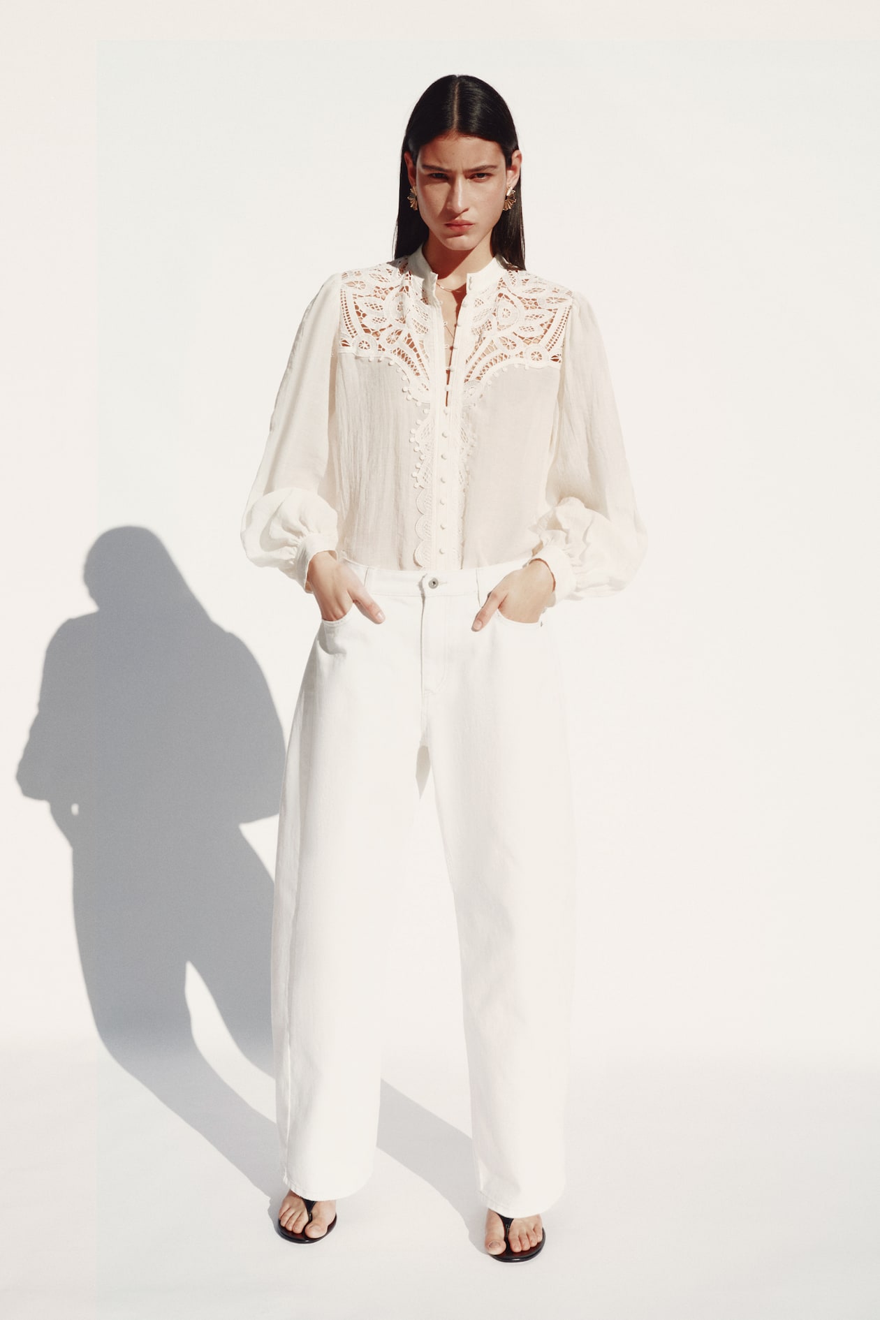 Lace-Yoke Blouse - image 2
