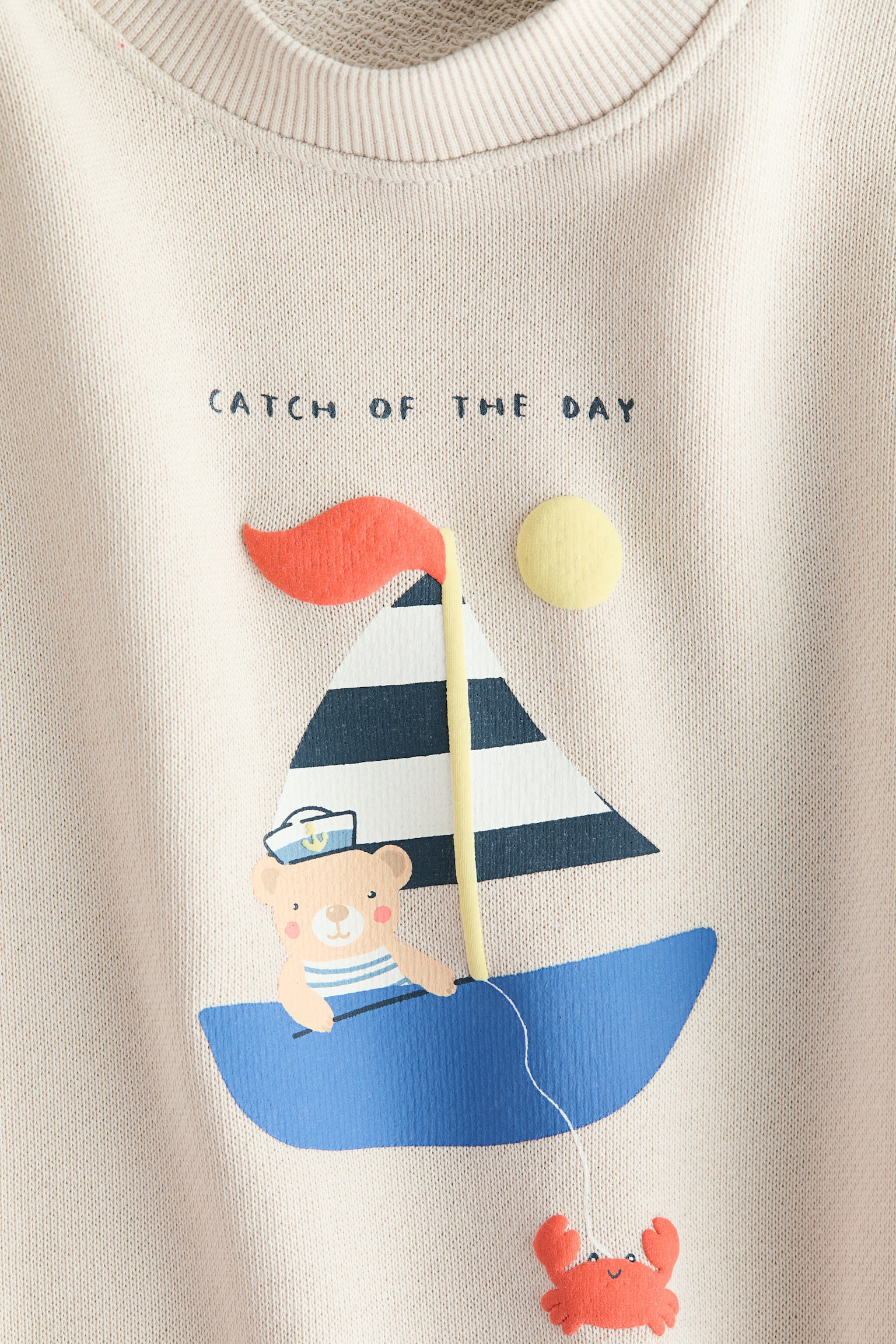 Sweat imprimé - Beige clair/voilier/Bleu marine/ancres/Rouge framboise/Le Port - 2