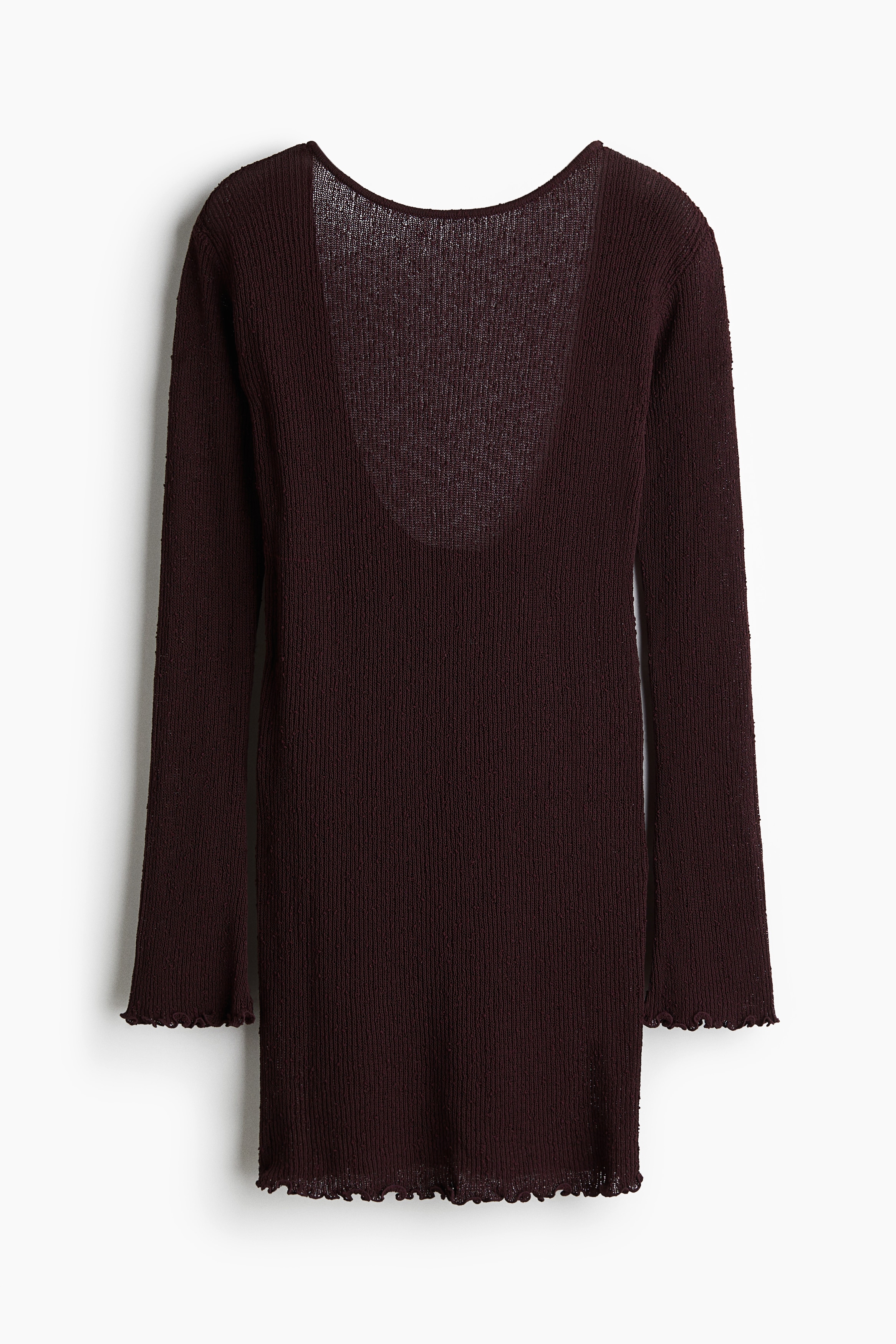 Vestido tejido con espalda escotada - Dark brown