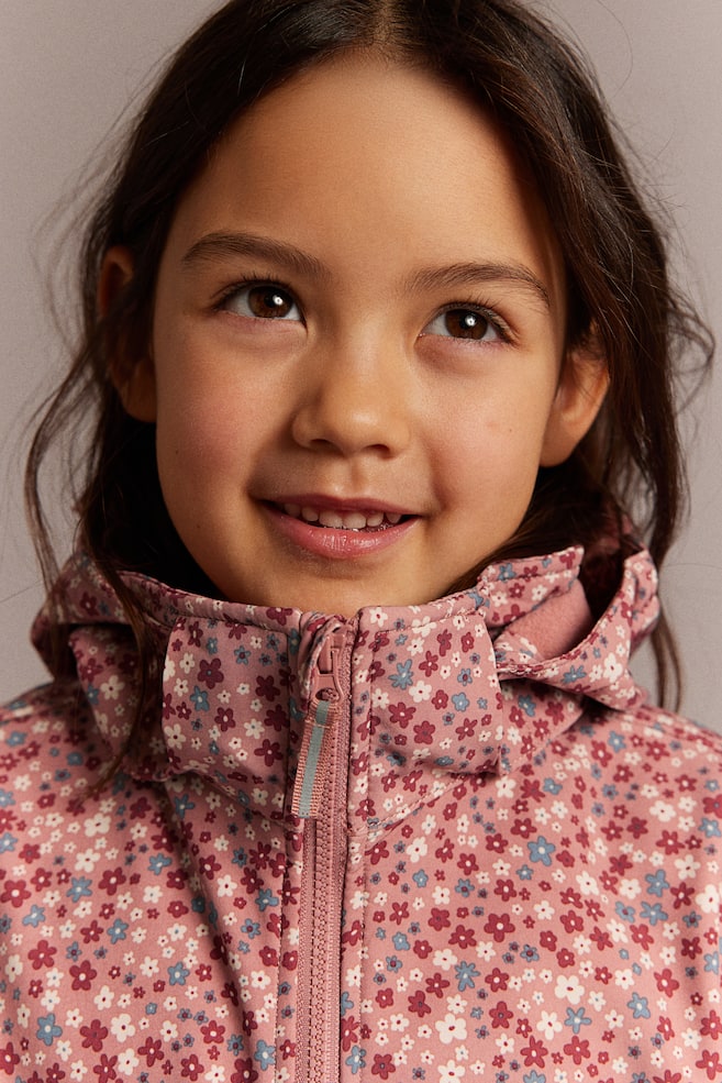 Water-resistant Softshell Jacket - Dark dusty pink/floral/Light beige/patterned/Dark blue/dinosaurs - 3
