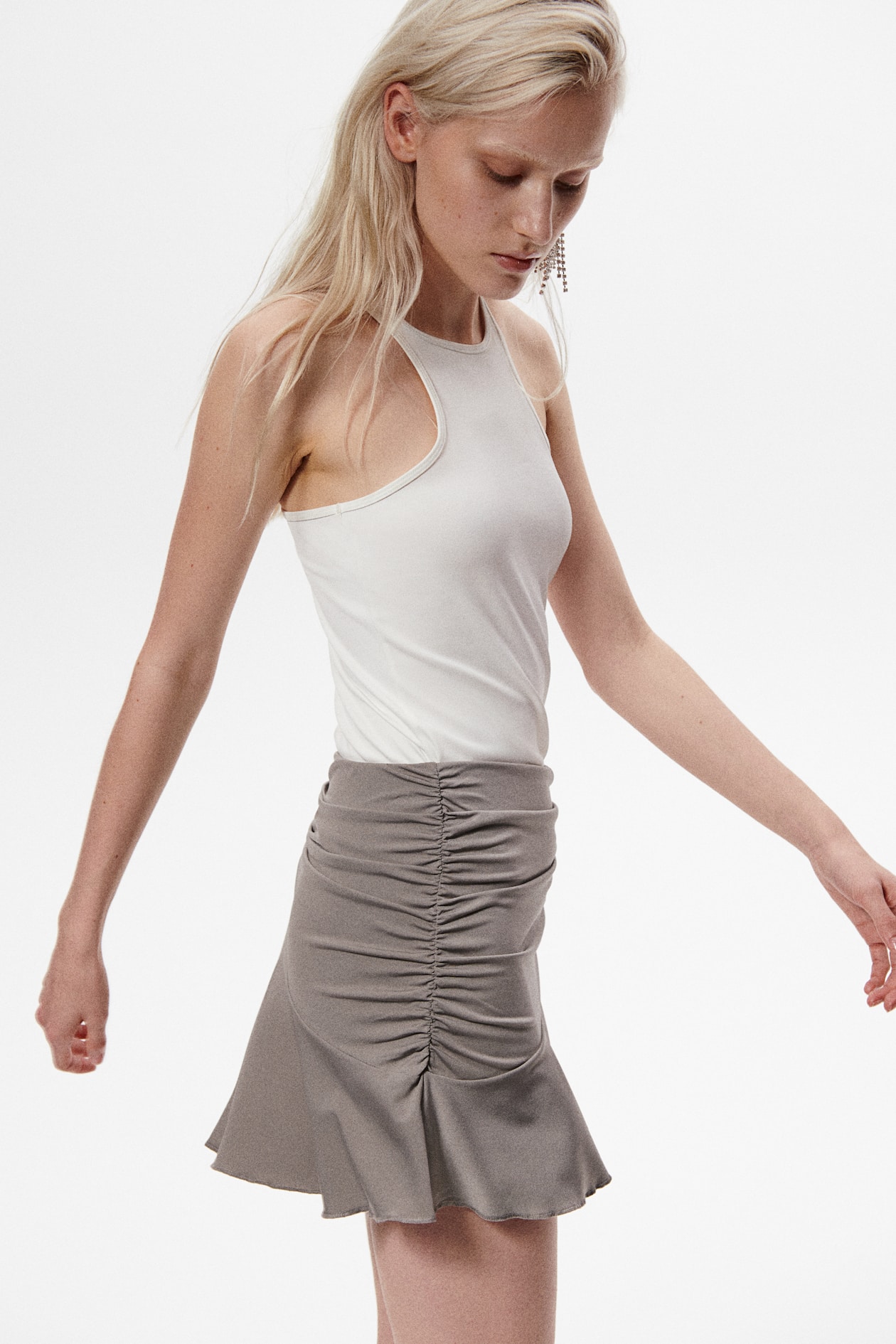 Minigonna arricciata Grigio DONNA H&M IT