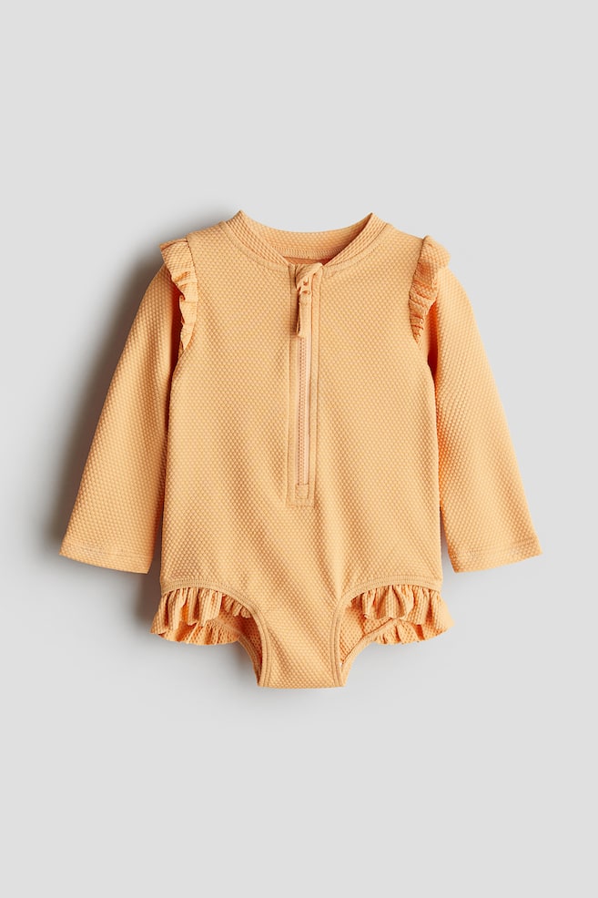 Badpakje met lange mouwen - Oranje/Lichtbeige/aardbeien - 1