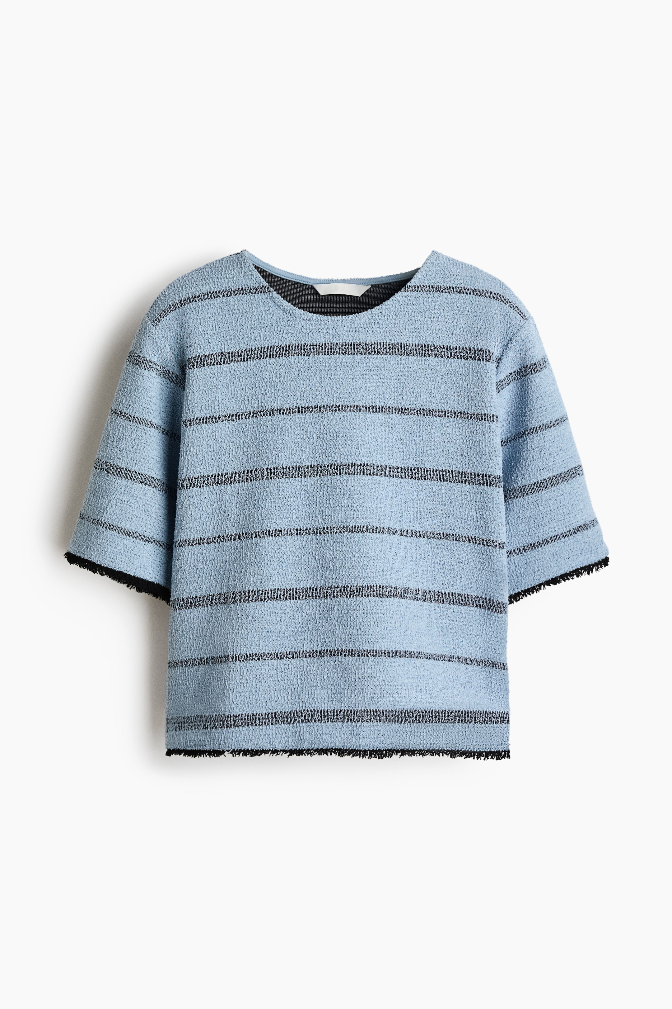 Größeres Bild anzeigen: Kastiges Shirt mit Fransen - Hellblau/Gestreift - Ladies | H&M AT 1