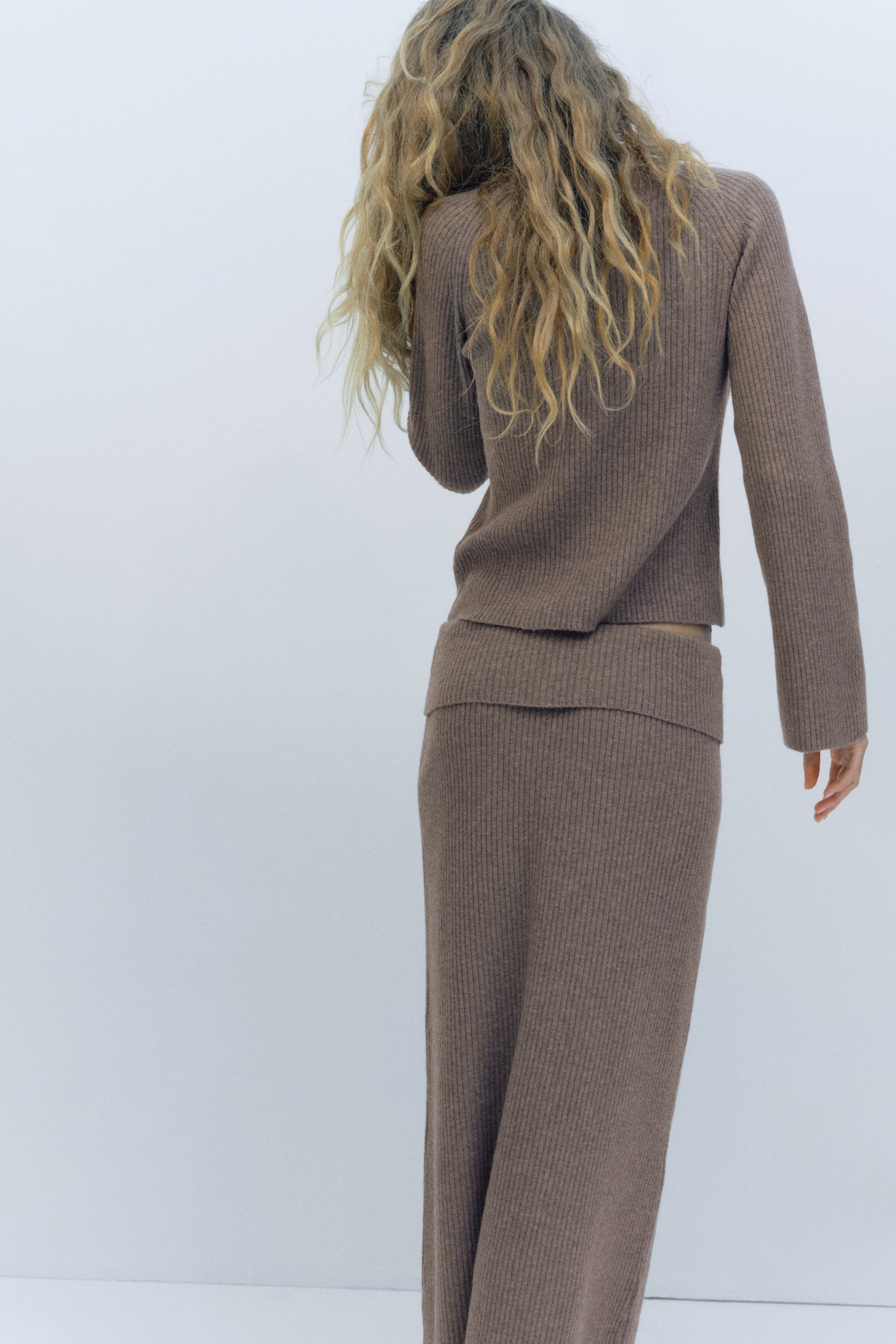 Rib-Knit Mock Turtleneck Sweater