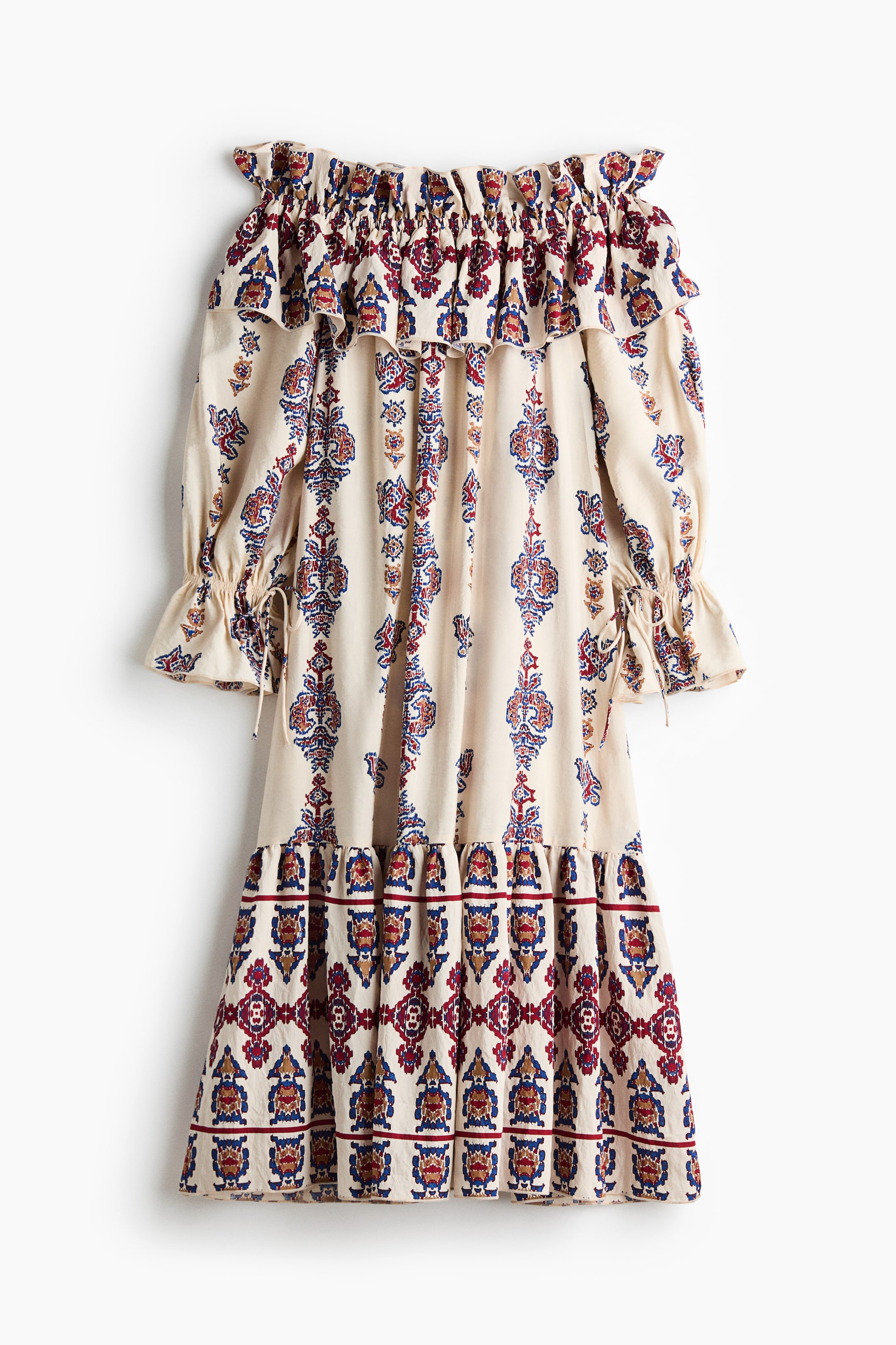 View larger image: Off-the-shoulder dress - Light beige/Patterned - Ladies | H&M IN 5