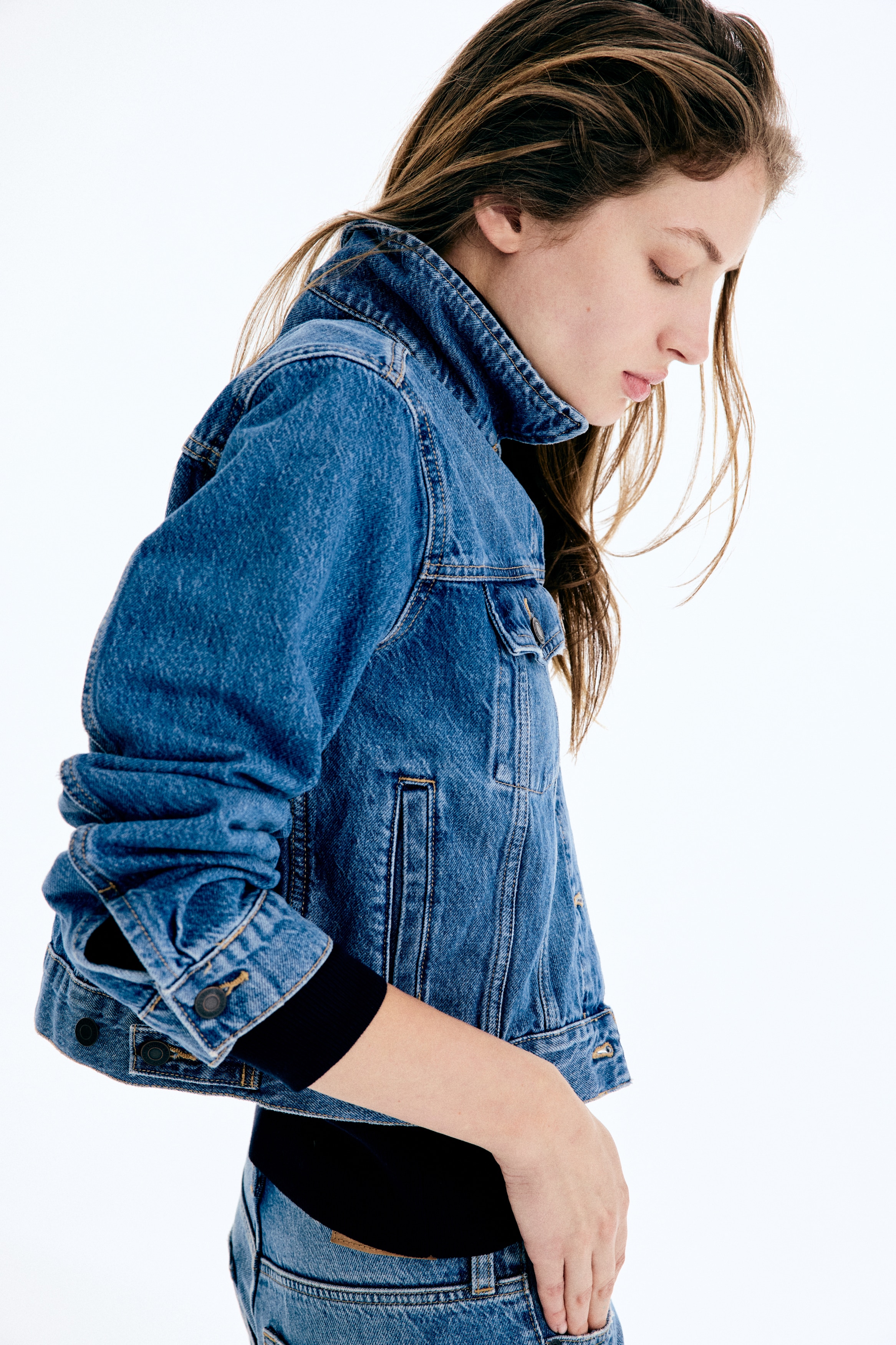 デニムジャケット - ウォッシュドデニムブルー - レディース | H&M JP