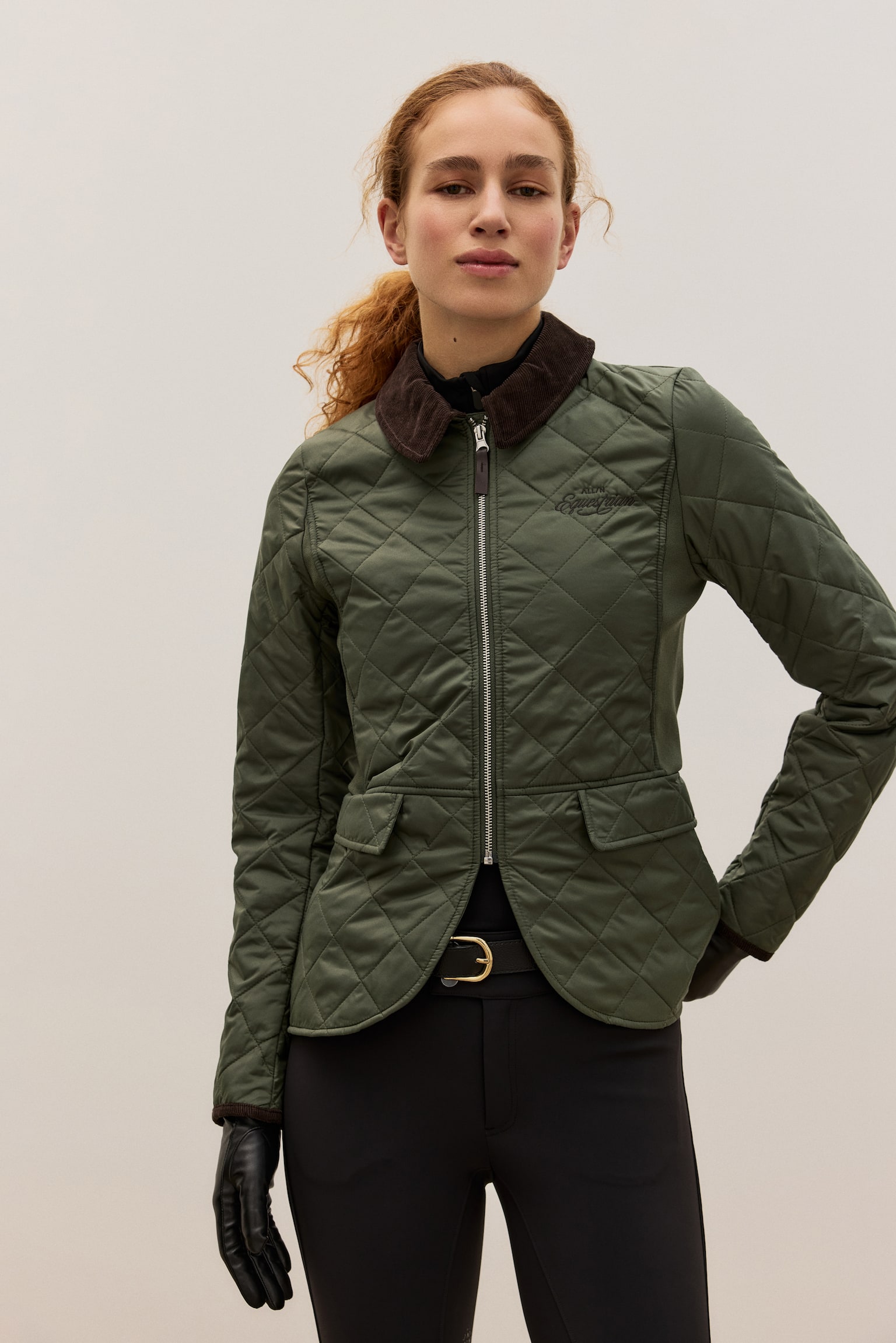 Lightly padded stable jacket - Khaki green - 6