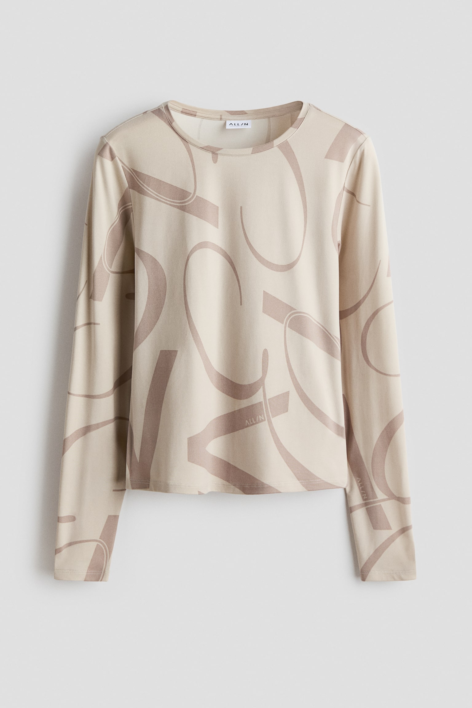 Slim Fit Sports top - Light beige/Patterned - 2