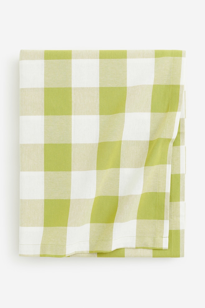 Patterned cotton tablecloth - Green/Checked - 1