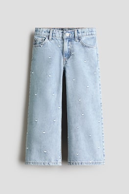 Wide Leg Jeans med motiv