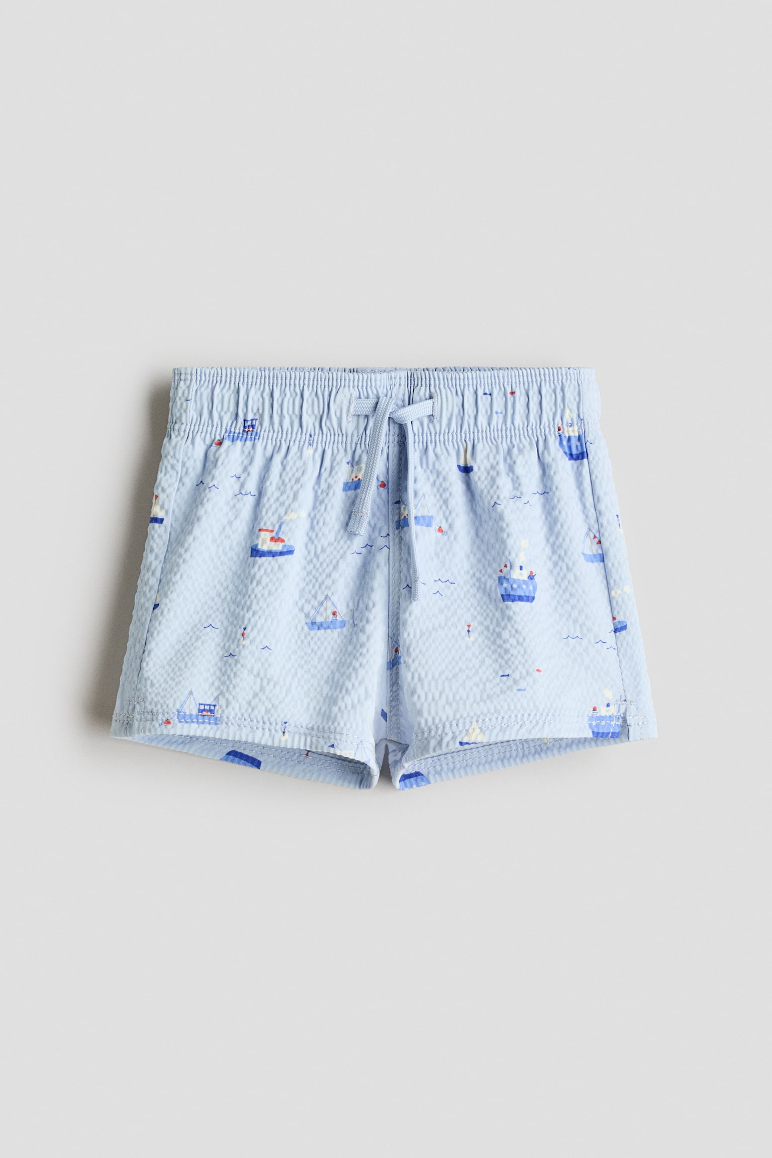 Short de bain imprimé - Bleu clair/bateaux