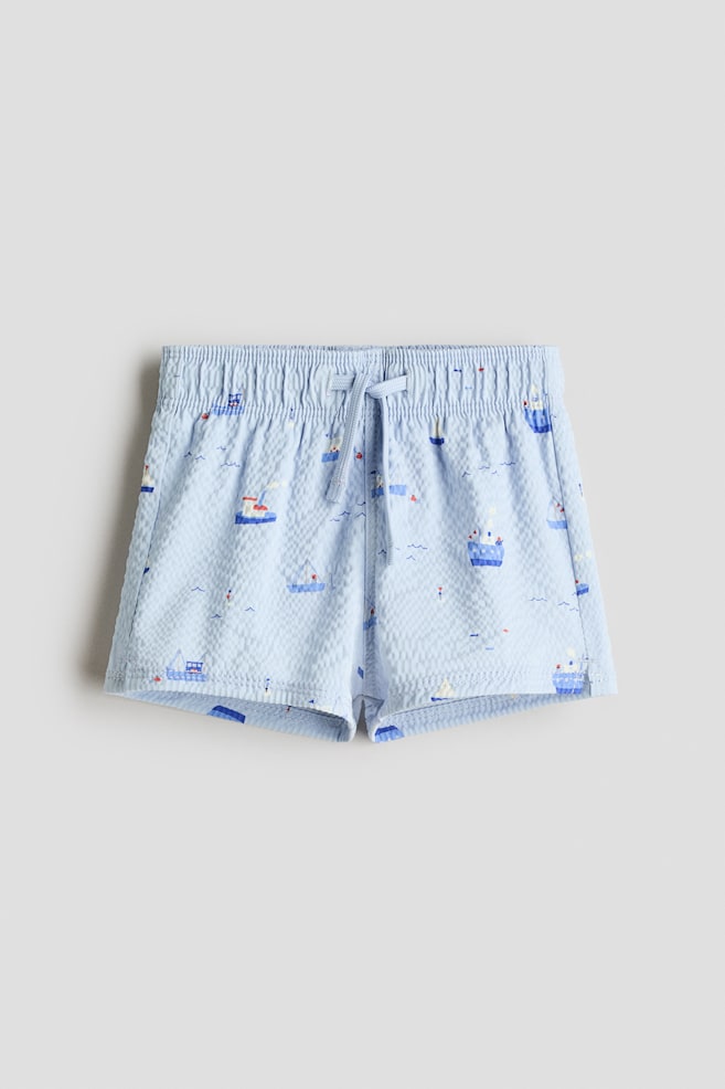 Printed Swim Shorts - Light blue/boats/Blue/white striped - 1