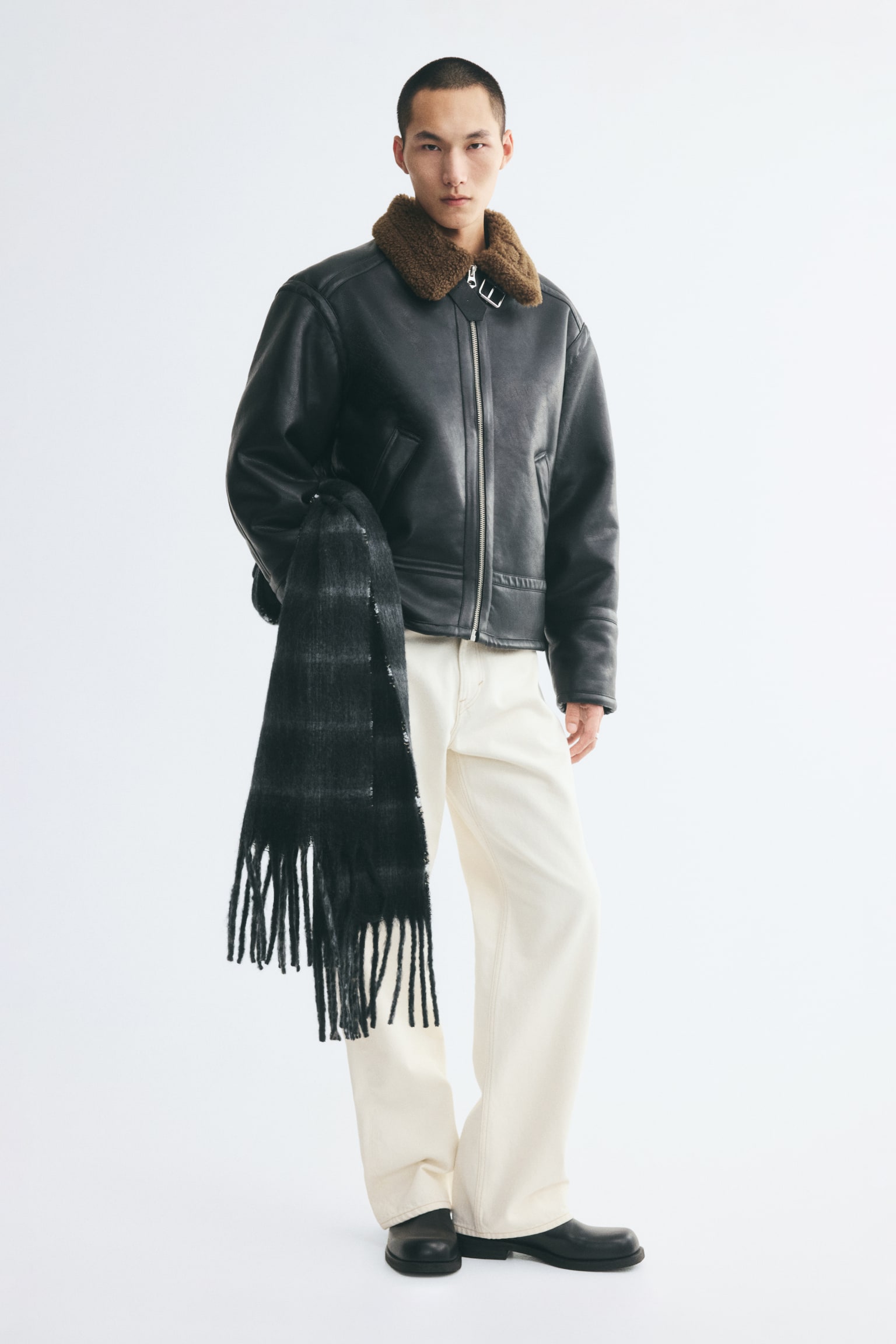 Мужская куртка H&M Aviator, цвет: Чёрный — фото 6