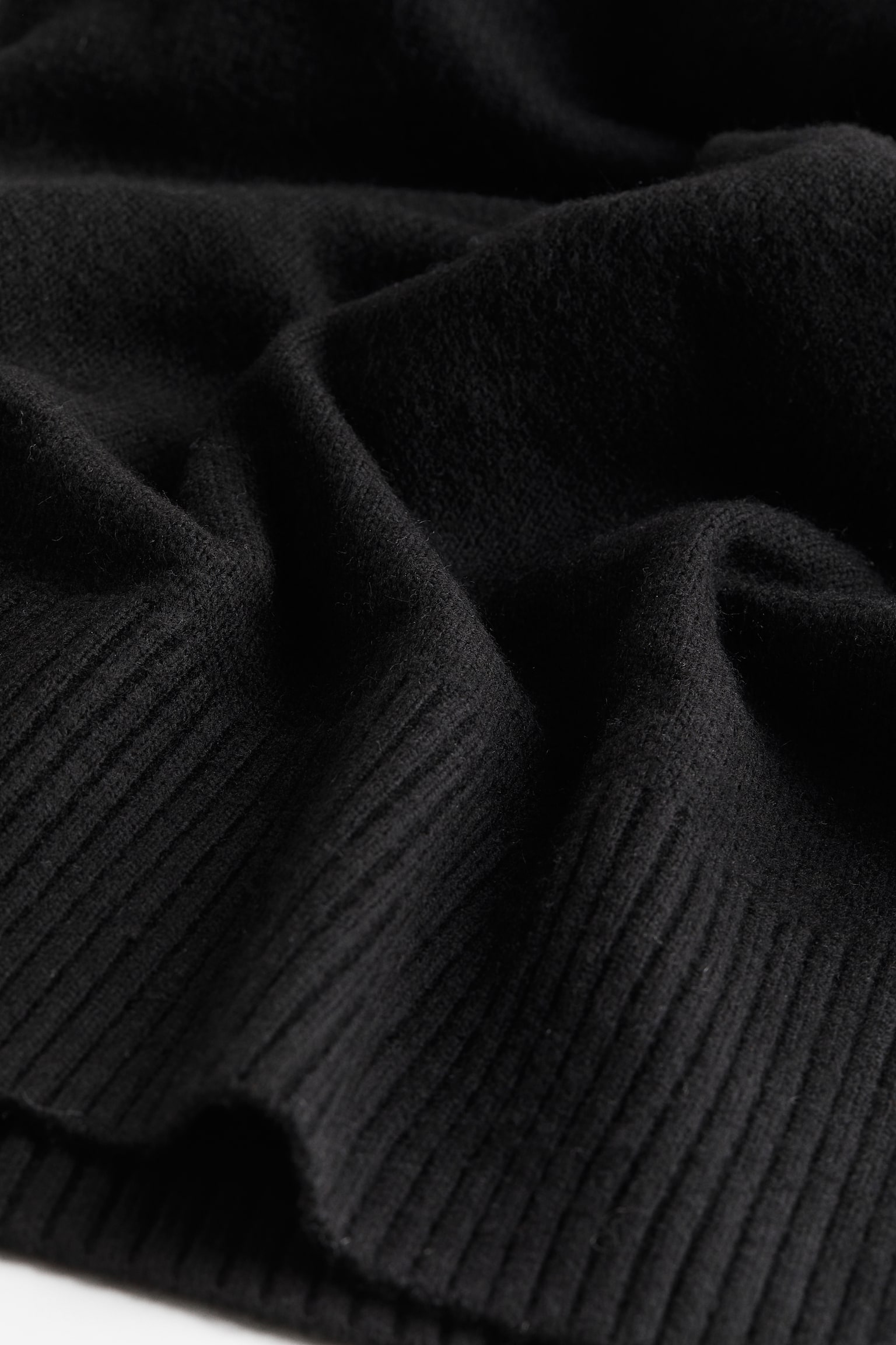 Knitted turtleneck dress - Black/Black marl - 2