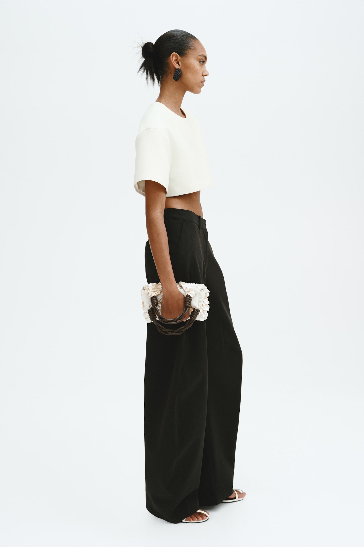 Cropped top - White/Black - 5