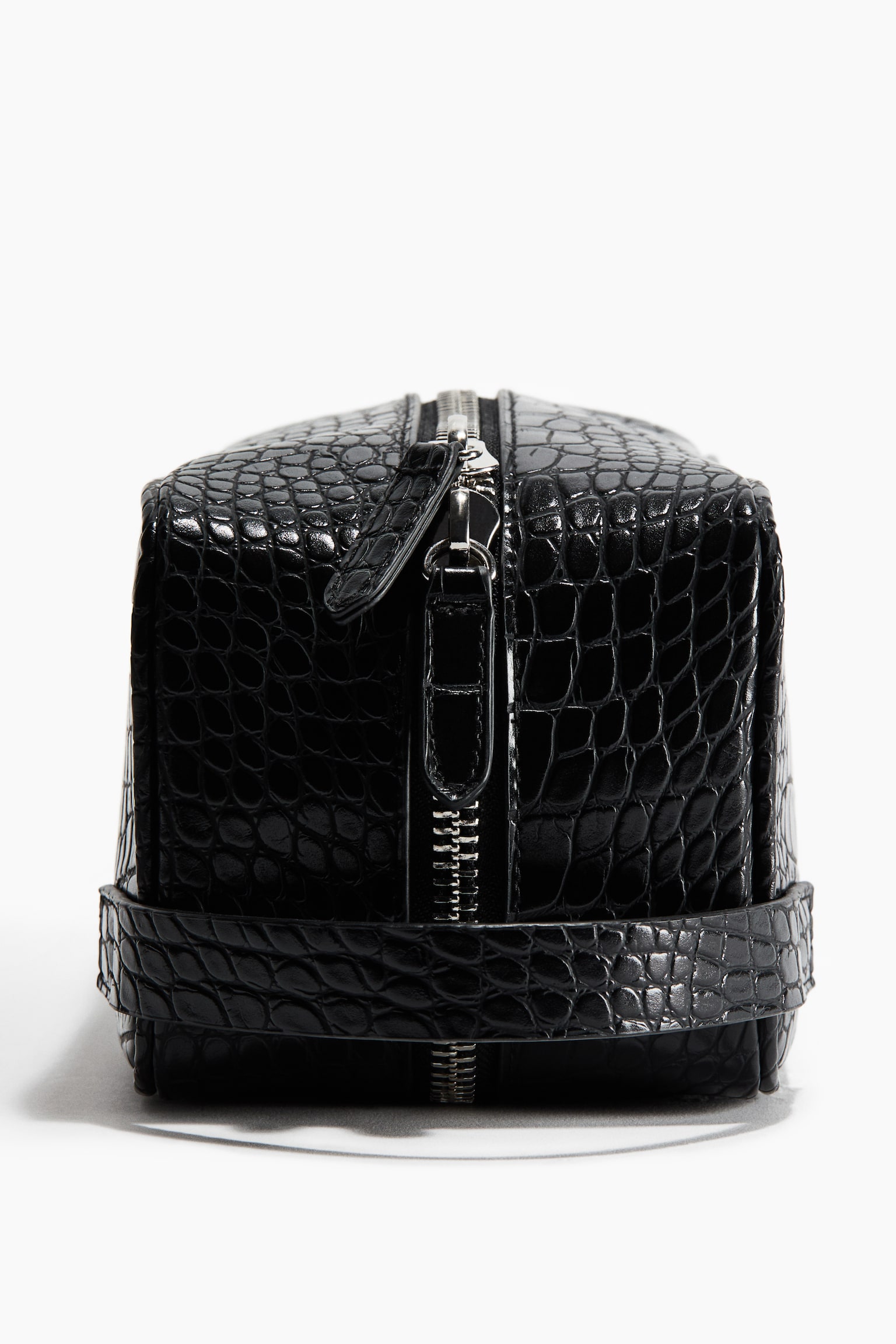 Washbag - Black/Crocodile pattern/Black - 3