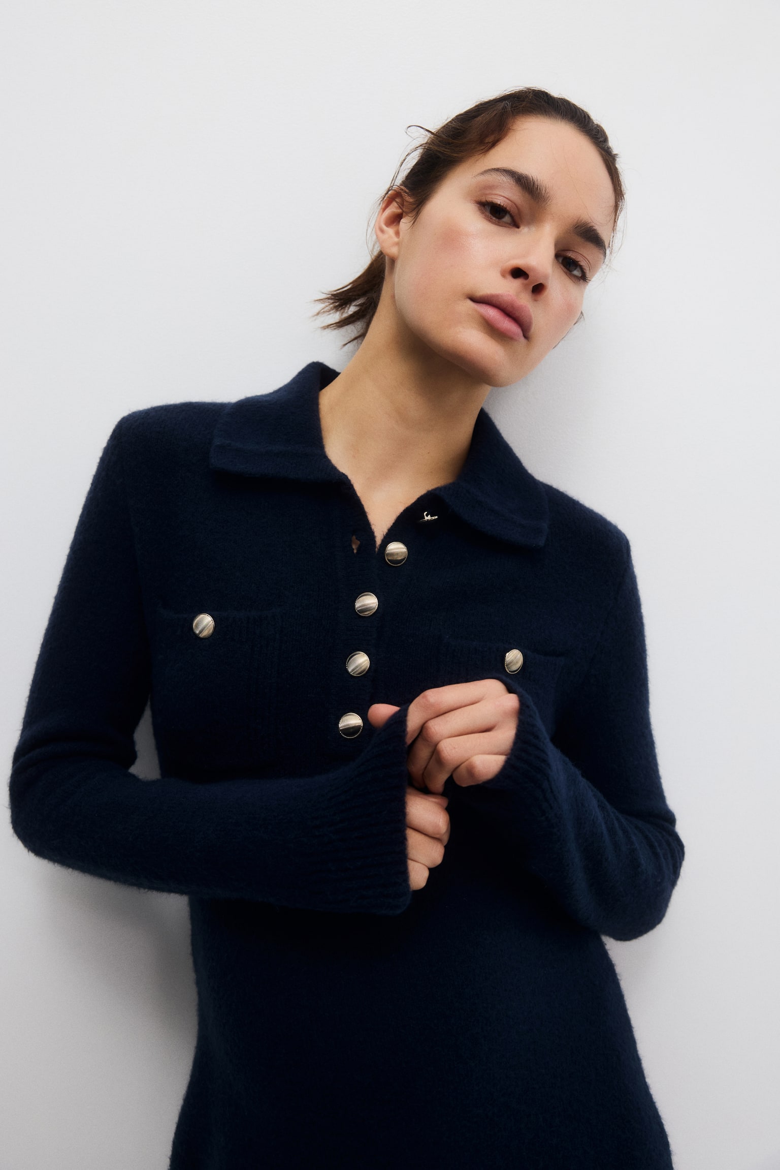 MAMA Robe à manches longues - Bleu marine/Gris foncé - 3