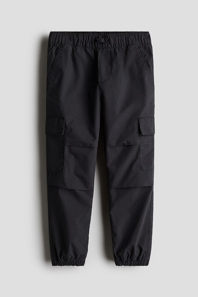 Cotton Cargo Pants - Dark gray - 1