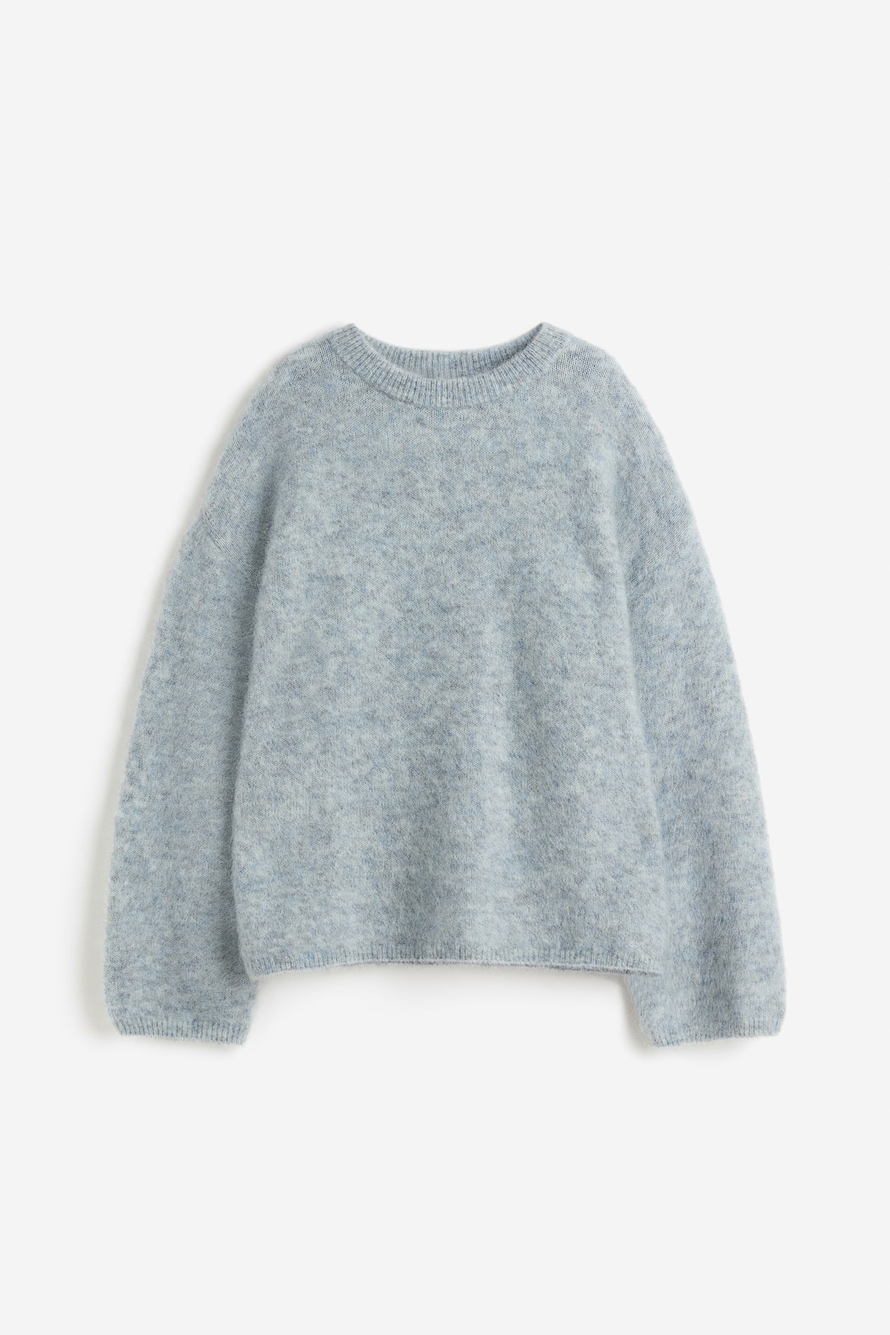 Oversized mohair-blend jumper - Round neck - Long sleeve - Light blue ...