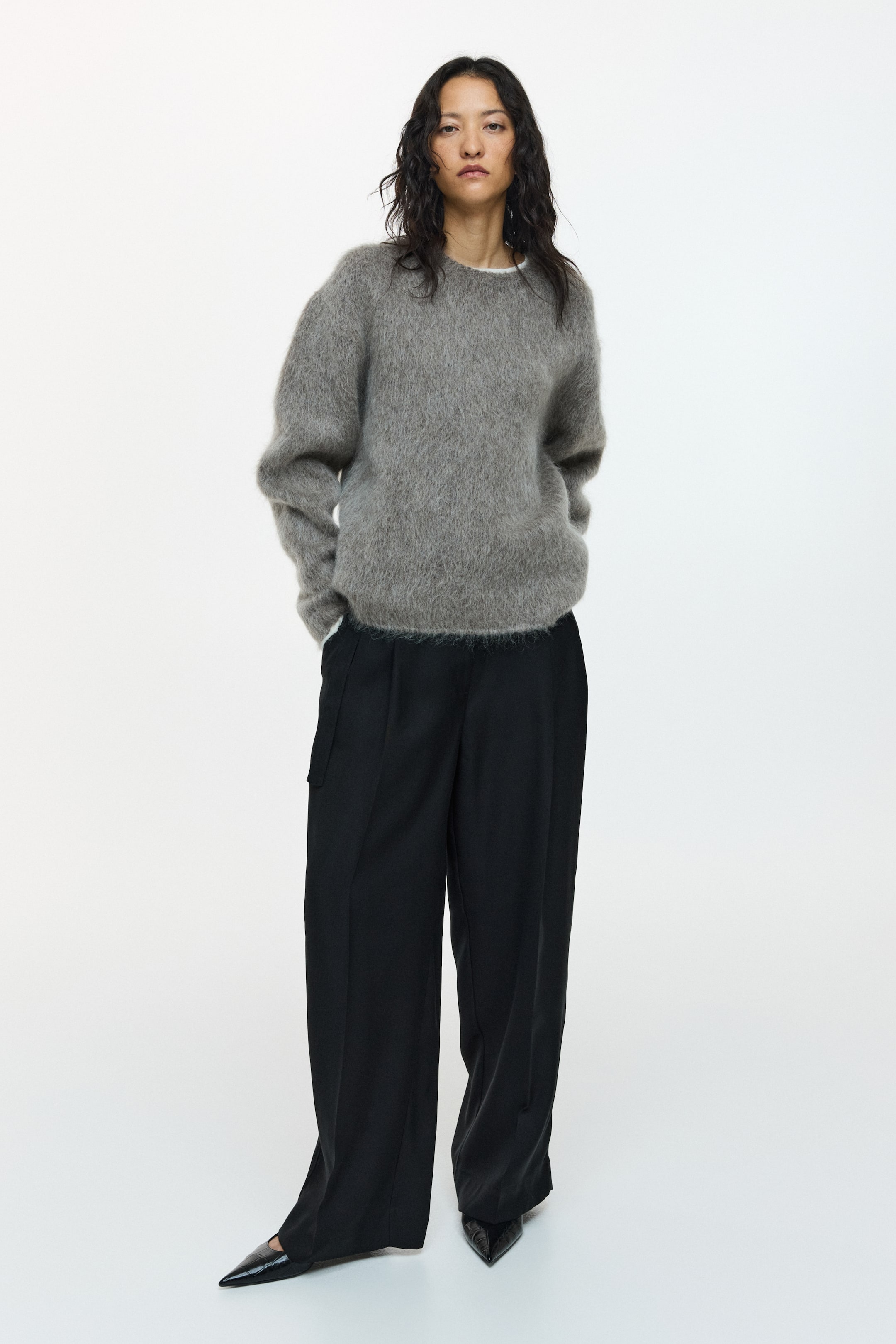 Agrandir l'image: Pantalon large avec détail ceinture - Noir - FEMME | H&M CH 3